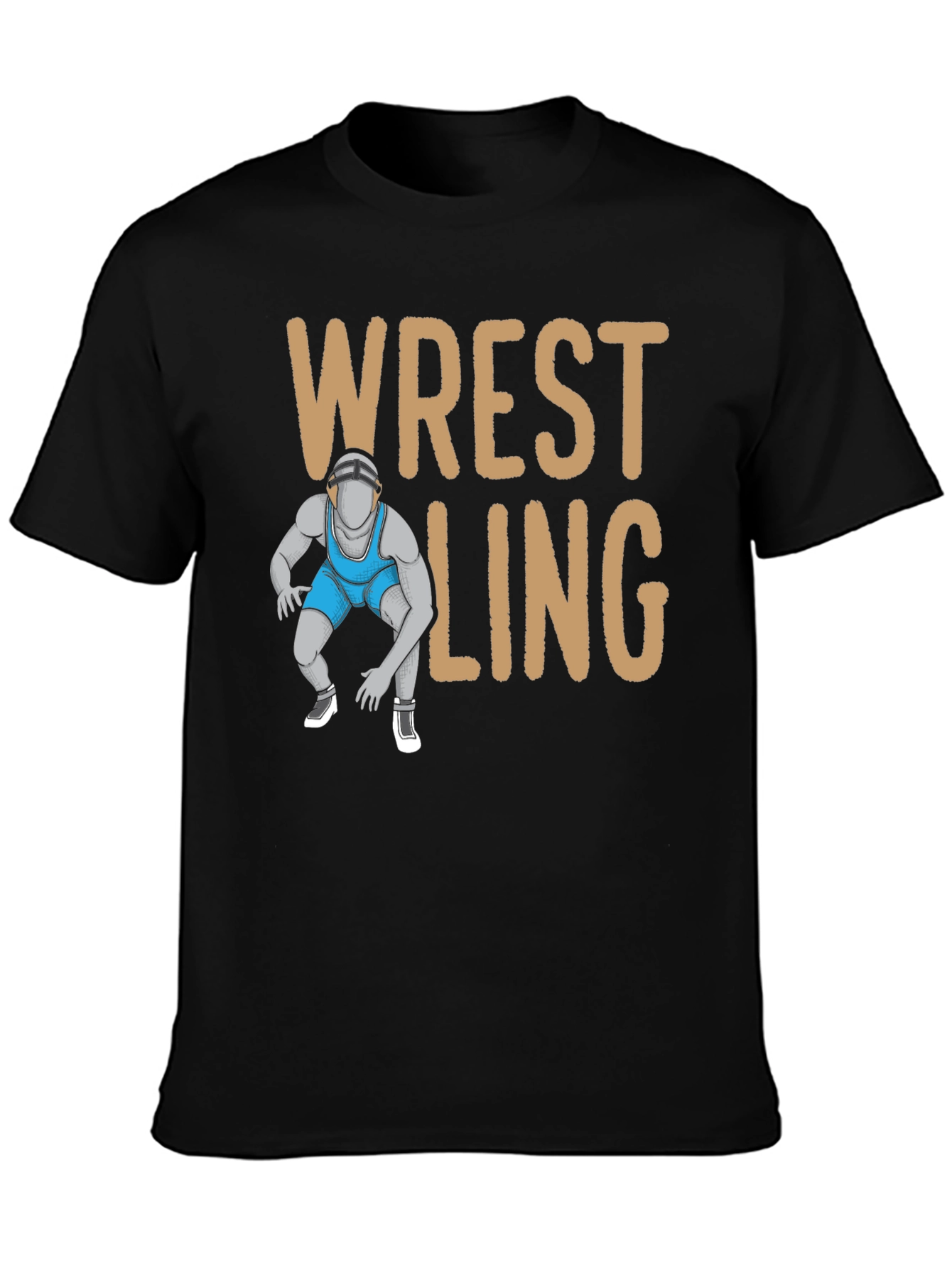 Black Wrestling Graphic T-Shirt view 3