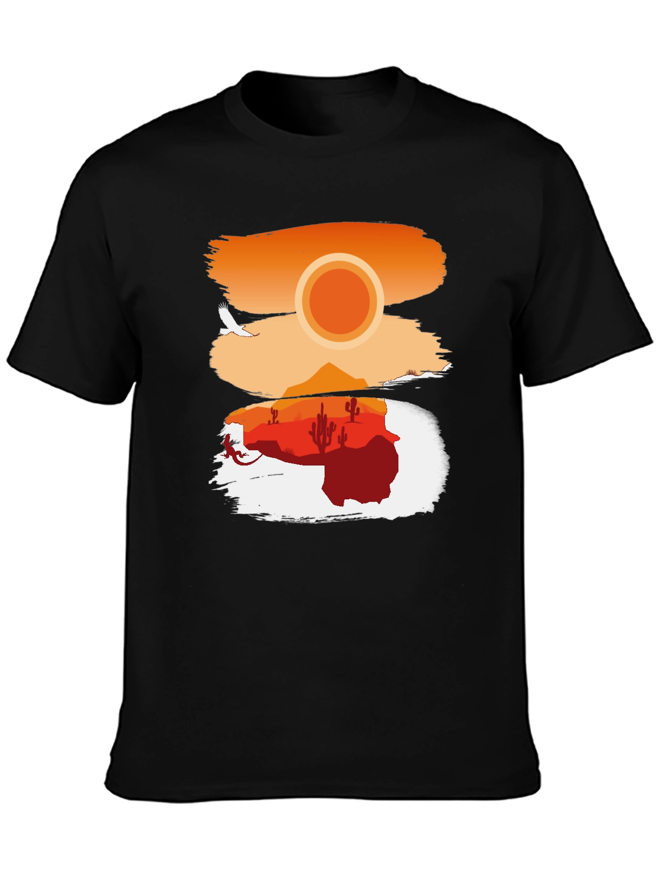 Black Desert Sunset Graphic T-Shirt view 3