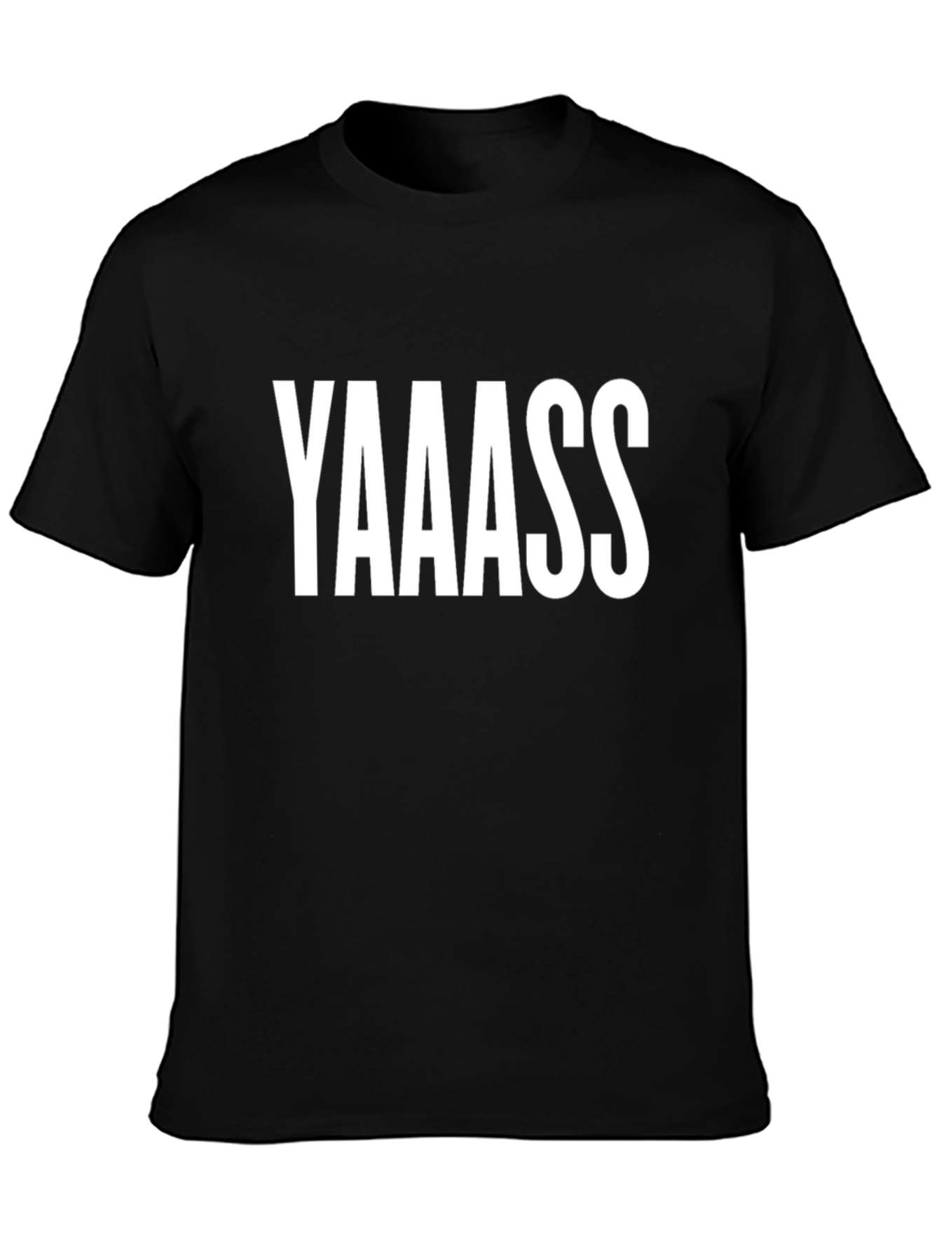 Black YAAASS Graphic Tee - Bold Statement Shirt view 3