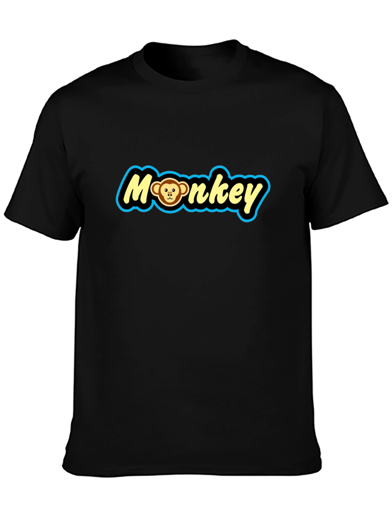 Black Monkey Graphic Tee - Novelty Print Crew Neck T-Shirt view 3