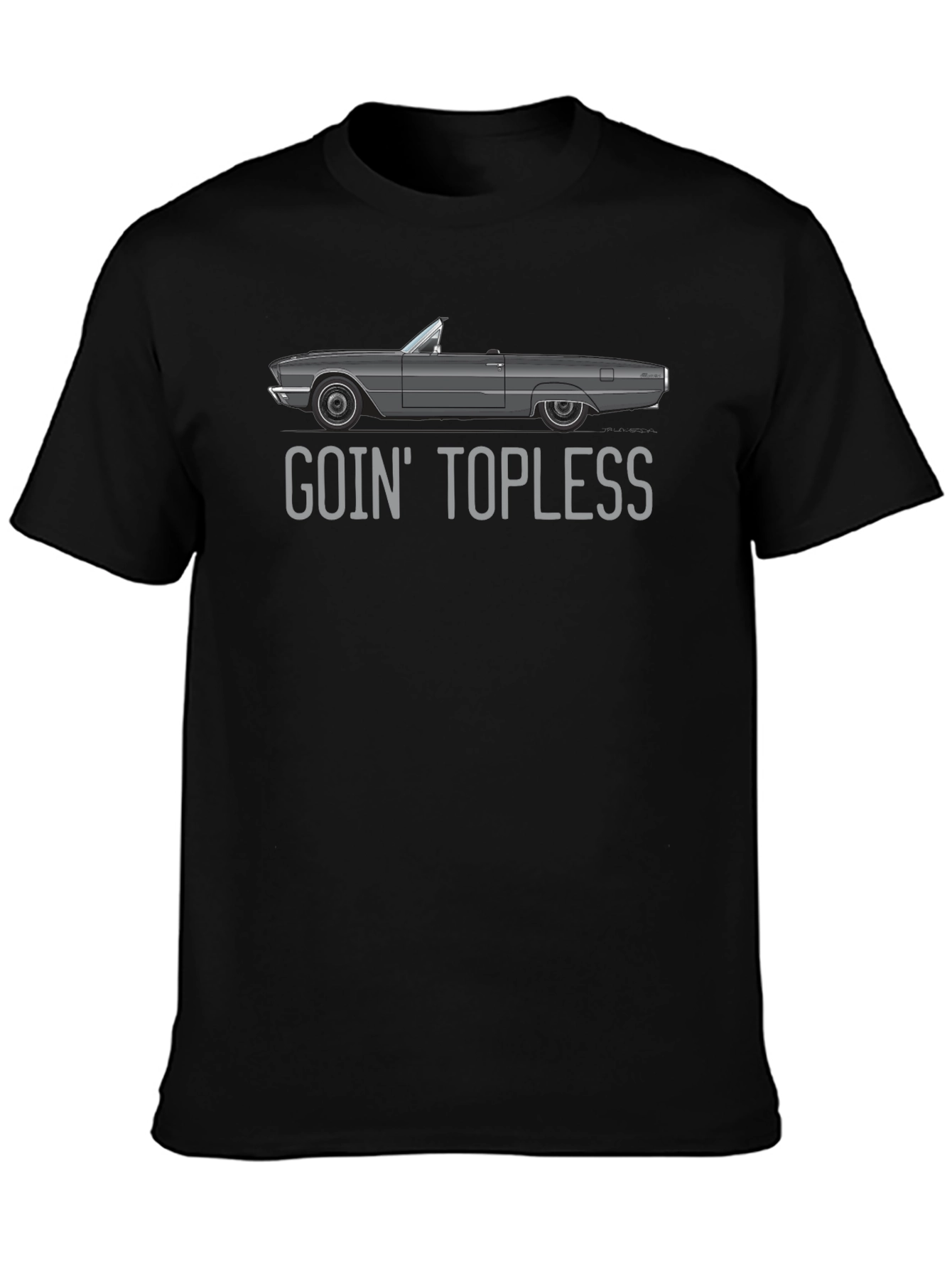 Black Goin' Topless Car T-Shirt view 3