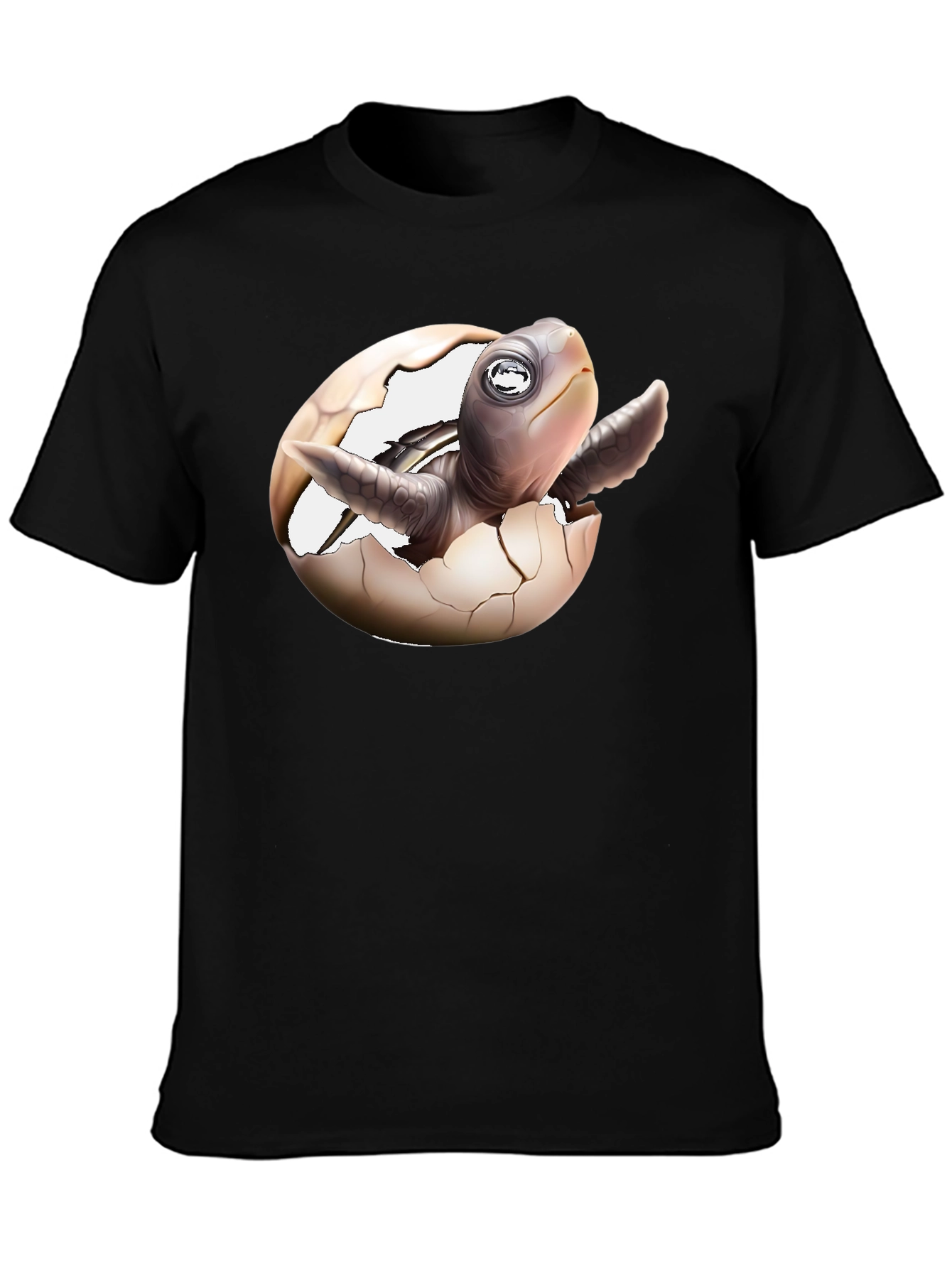 Black Turtle Hatchling T-Shirt - New Life Design view 3