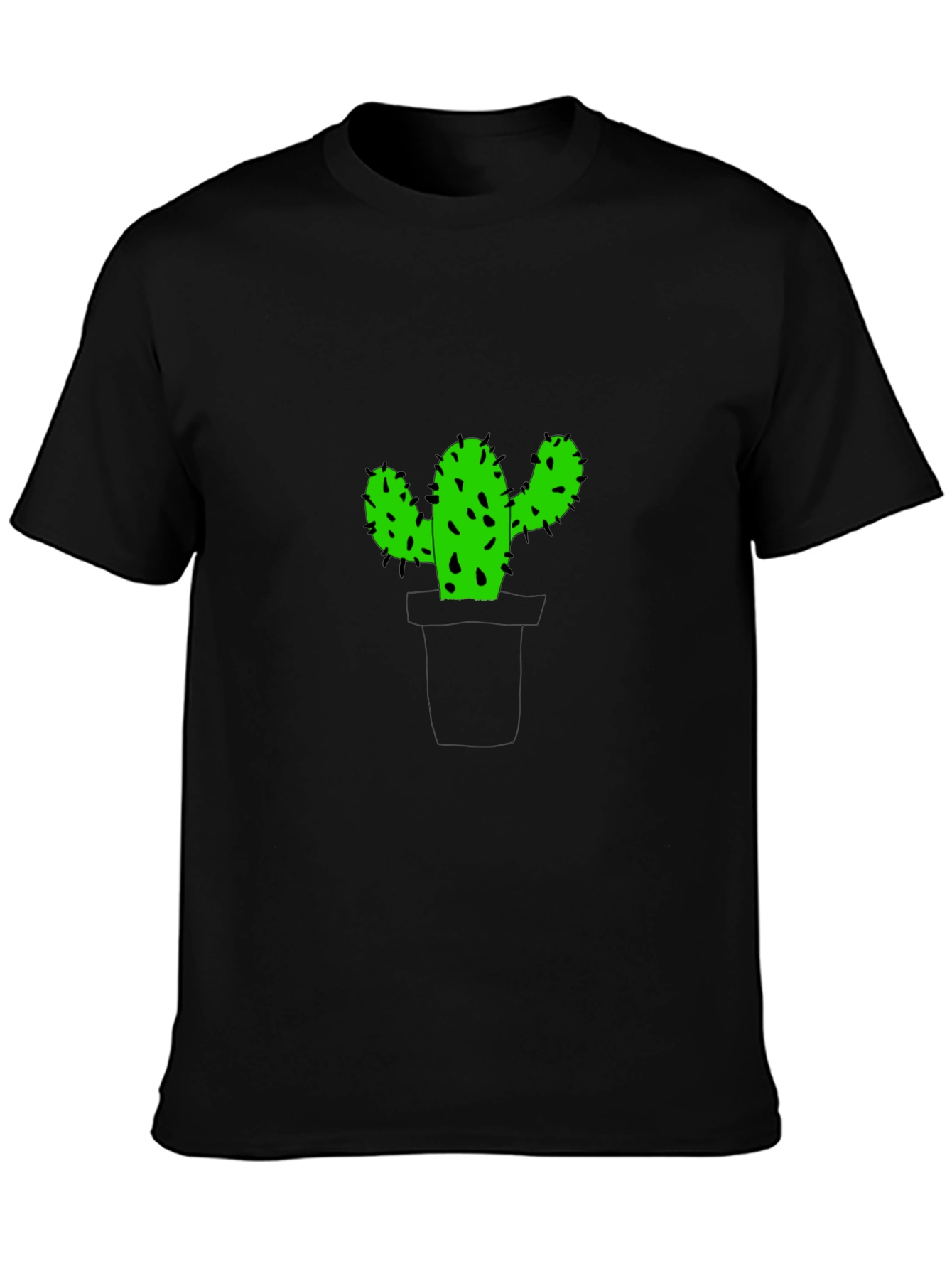 Black Cactus Graphic Print Black T-Shirt view 3