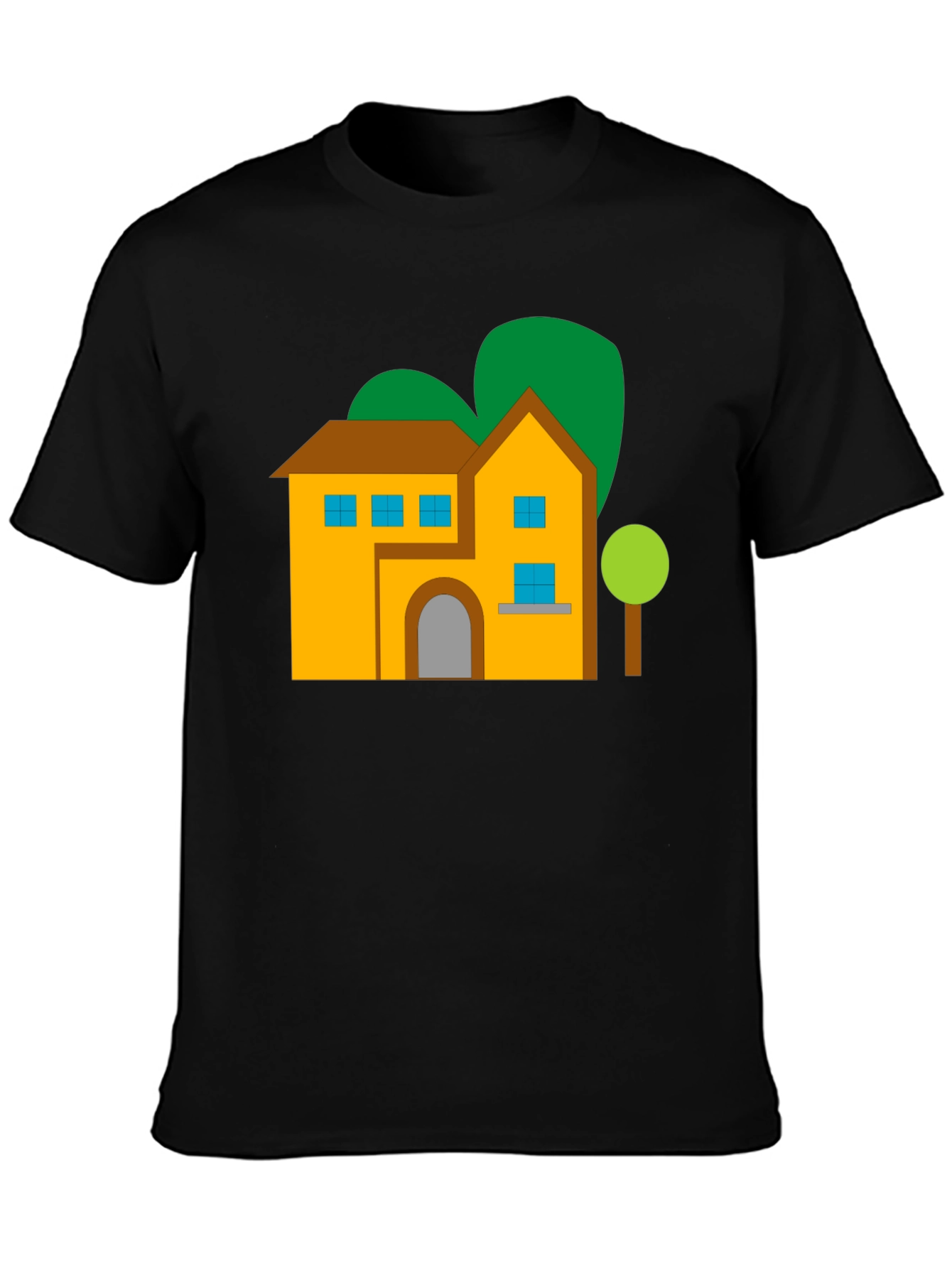 Black House Graphic Tee - Black Cotton Blend Shirt view 3