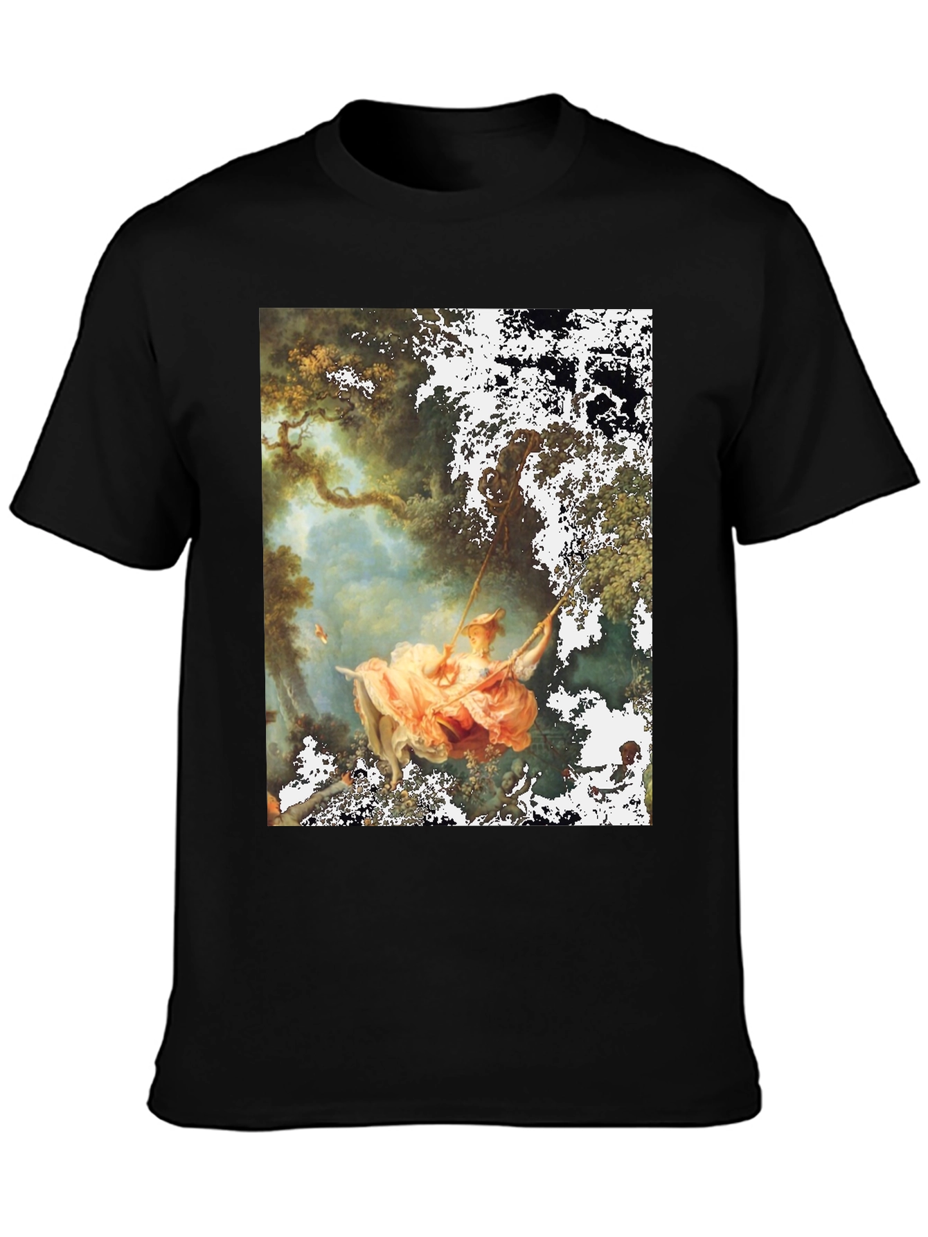 Black Artistic Men's Black T-Shirt - The Swing view 3