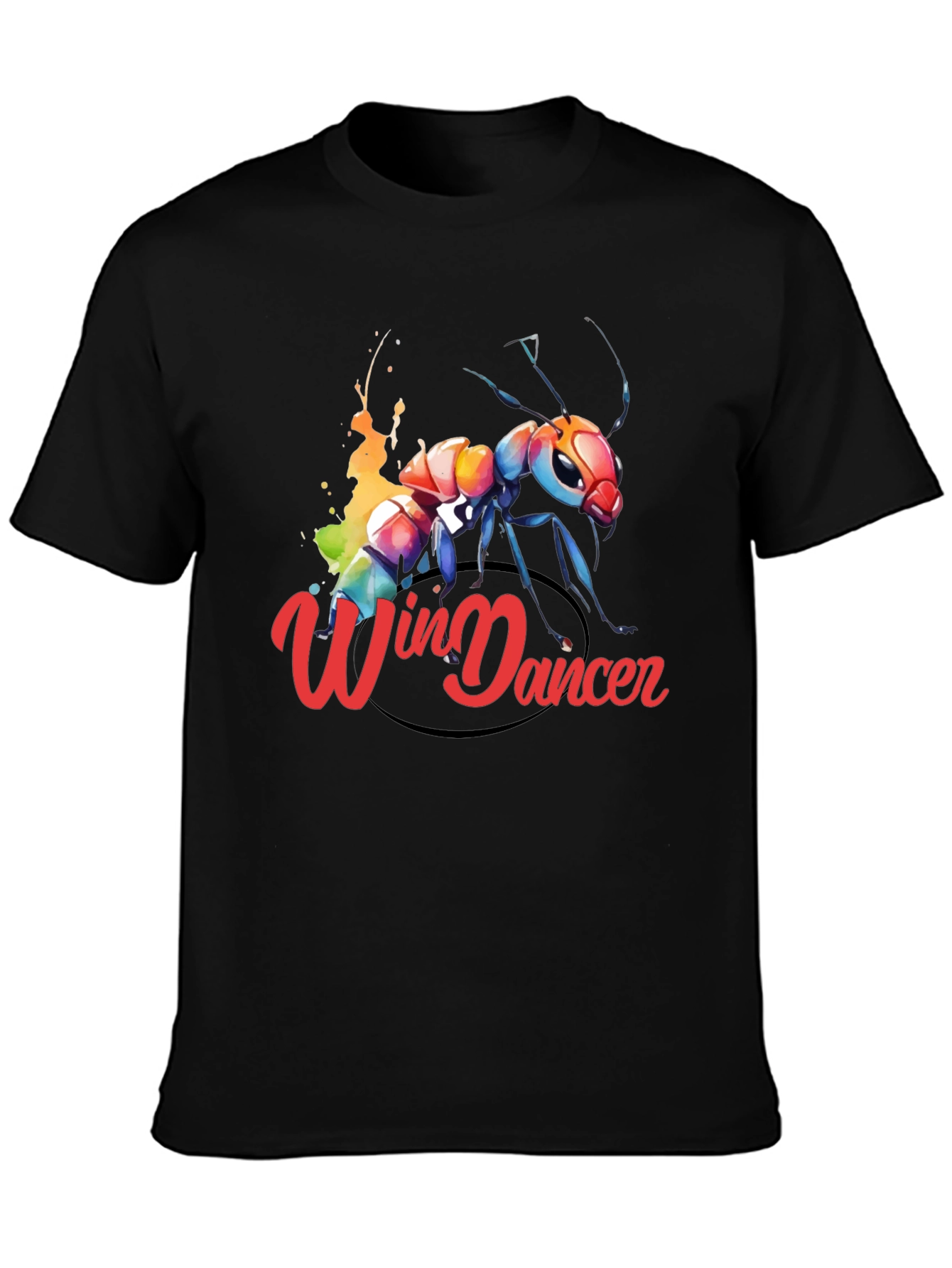 Black Win Dancer Ant Graphic Tee - Unique Design view 3