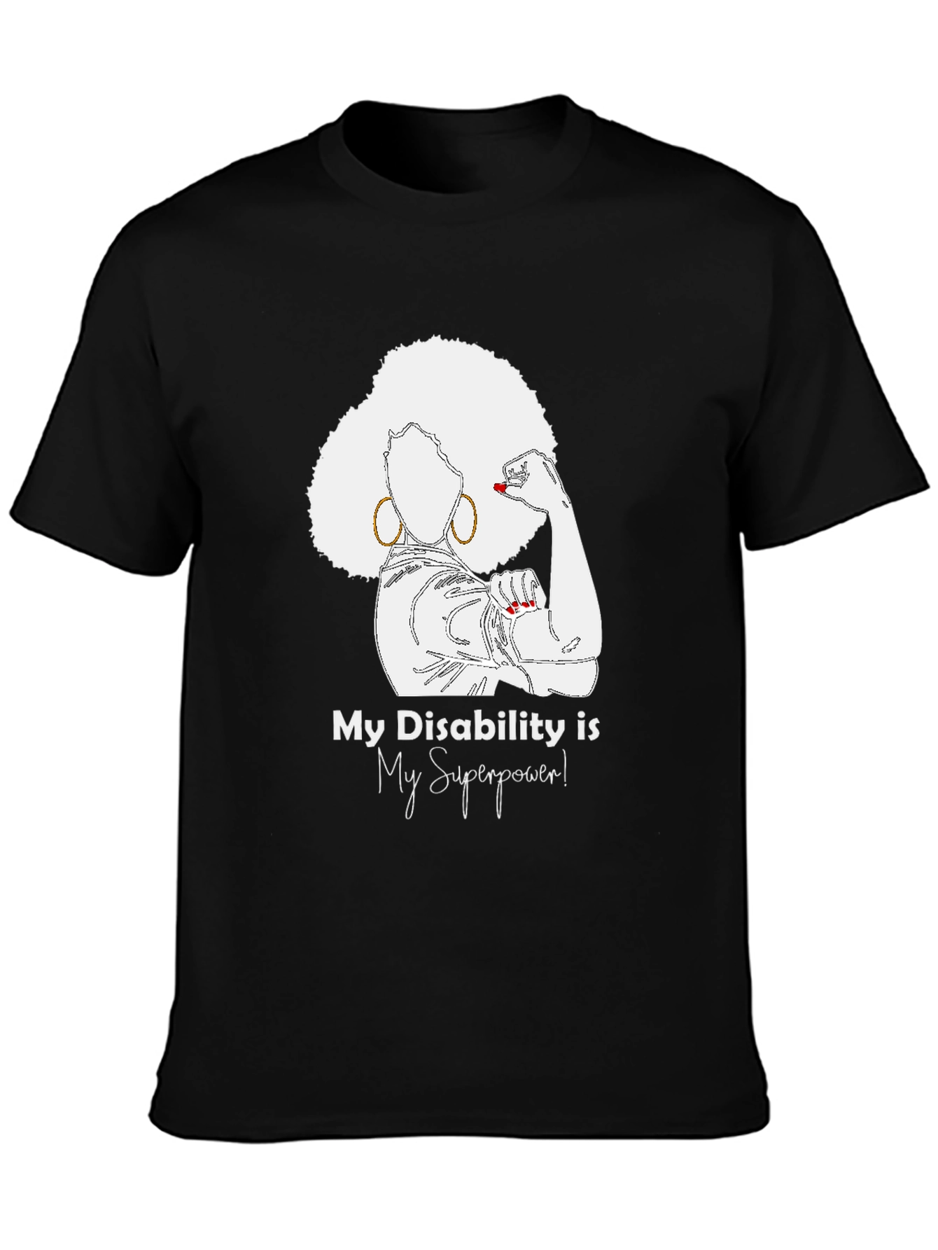 Black My Disability is My Superpower T-Shirt view 3