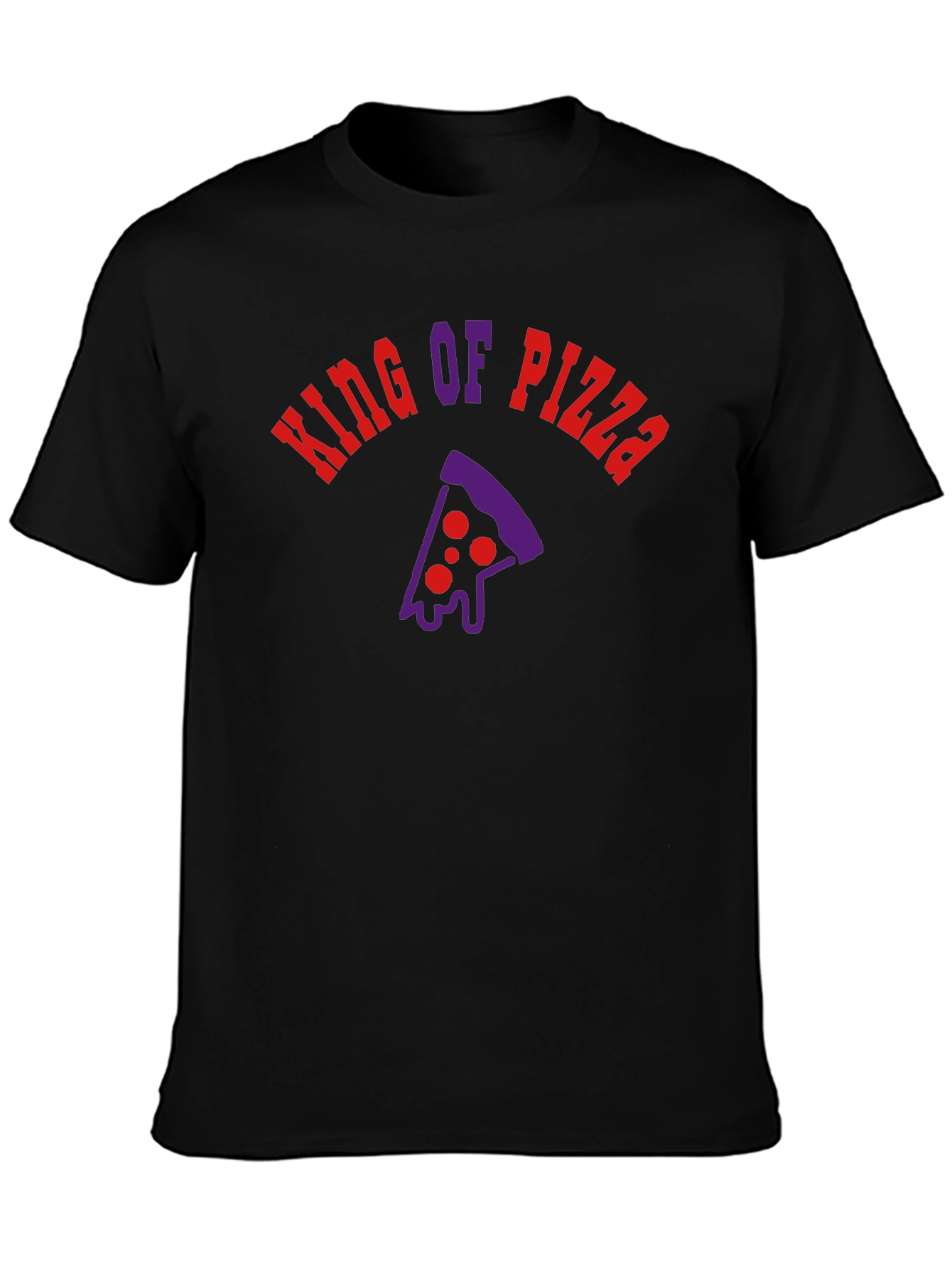 Black King of Pizza Black Graphic Tee - Foodie Fashion view 3