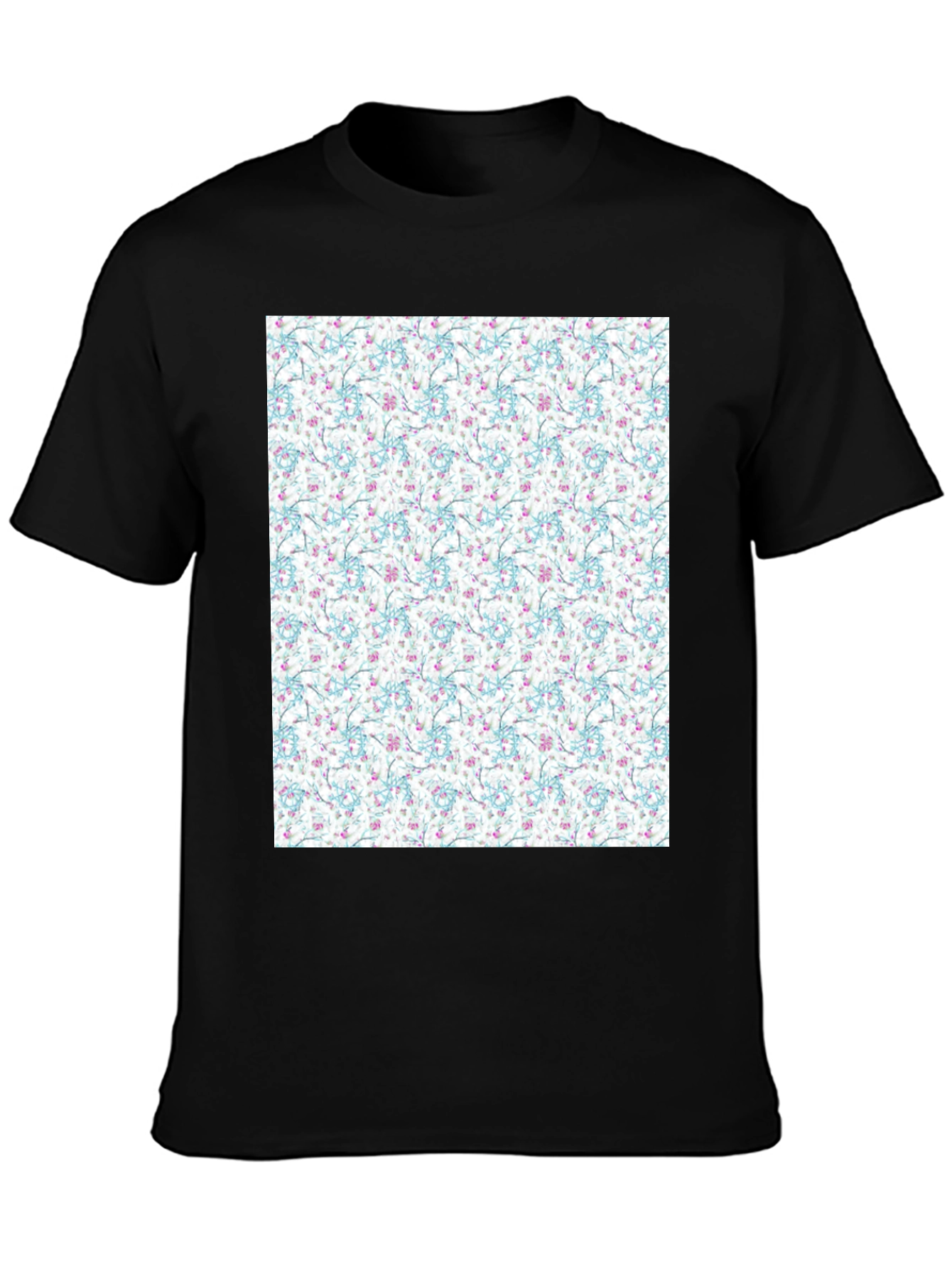 Black Floral Print Tee - Stylish Everyday Wear view 3