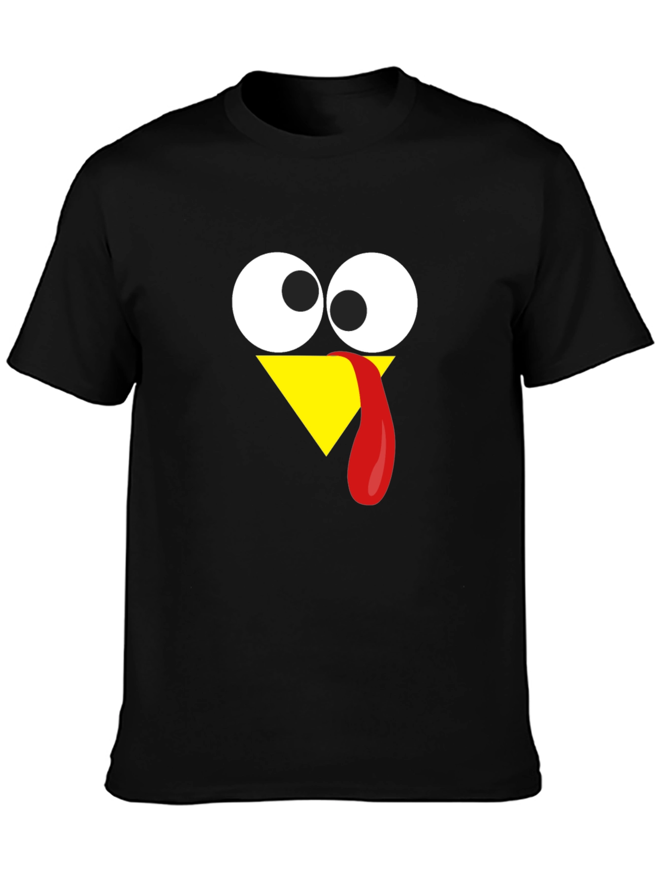 Black Funny Turkey Face Thanksgiving T-Shirt view 3