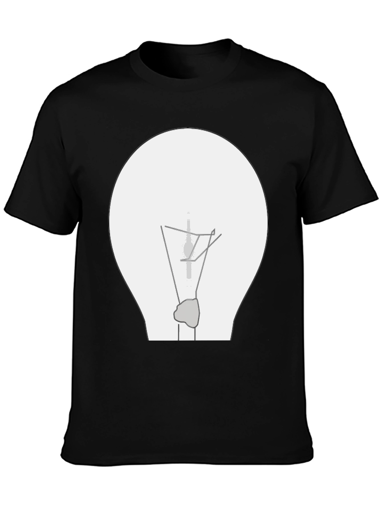 Black Illuminating Idea: Black T-Shirt with Lightbulb Graphic view 3