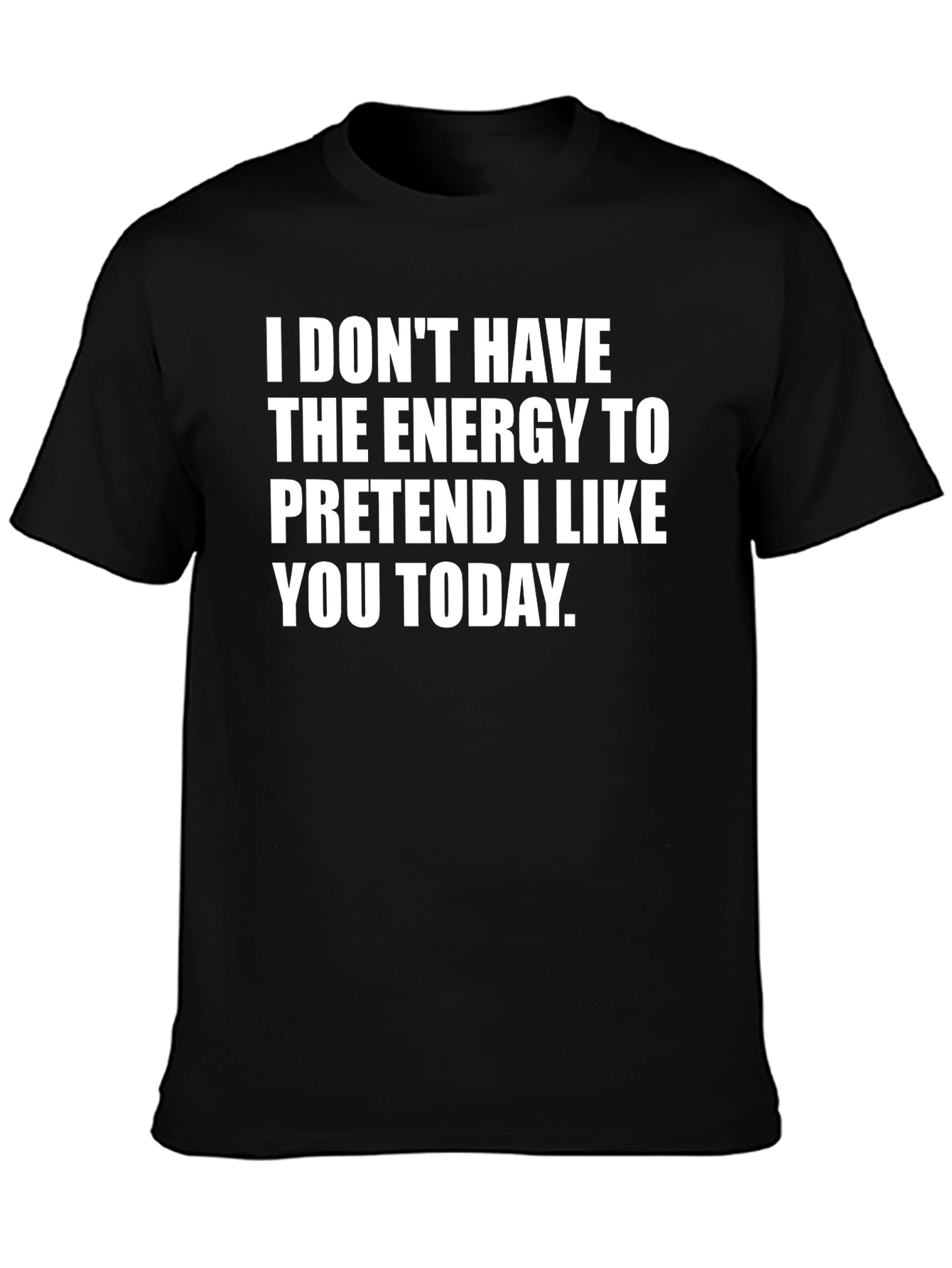 Black Funny "Energy to Pretend" Graphic T-Shirt view 3