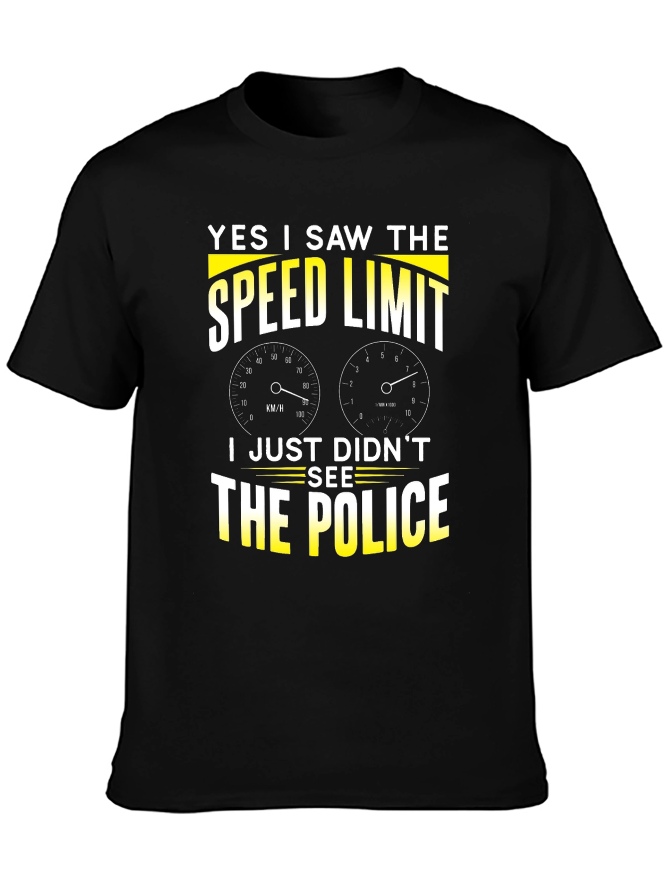 Black Funny "Speed Limit" Graphic T-Shirt view 3