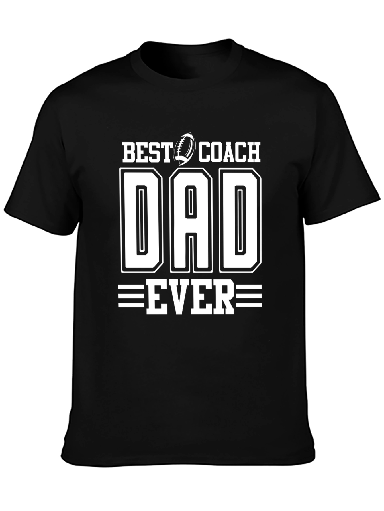 Black Best Coach Dad Ever Graphic T-Shirt view 3