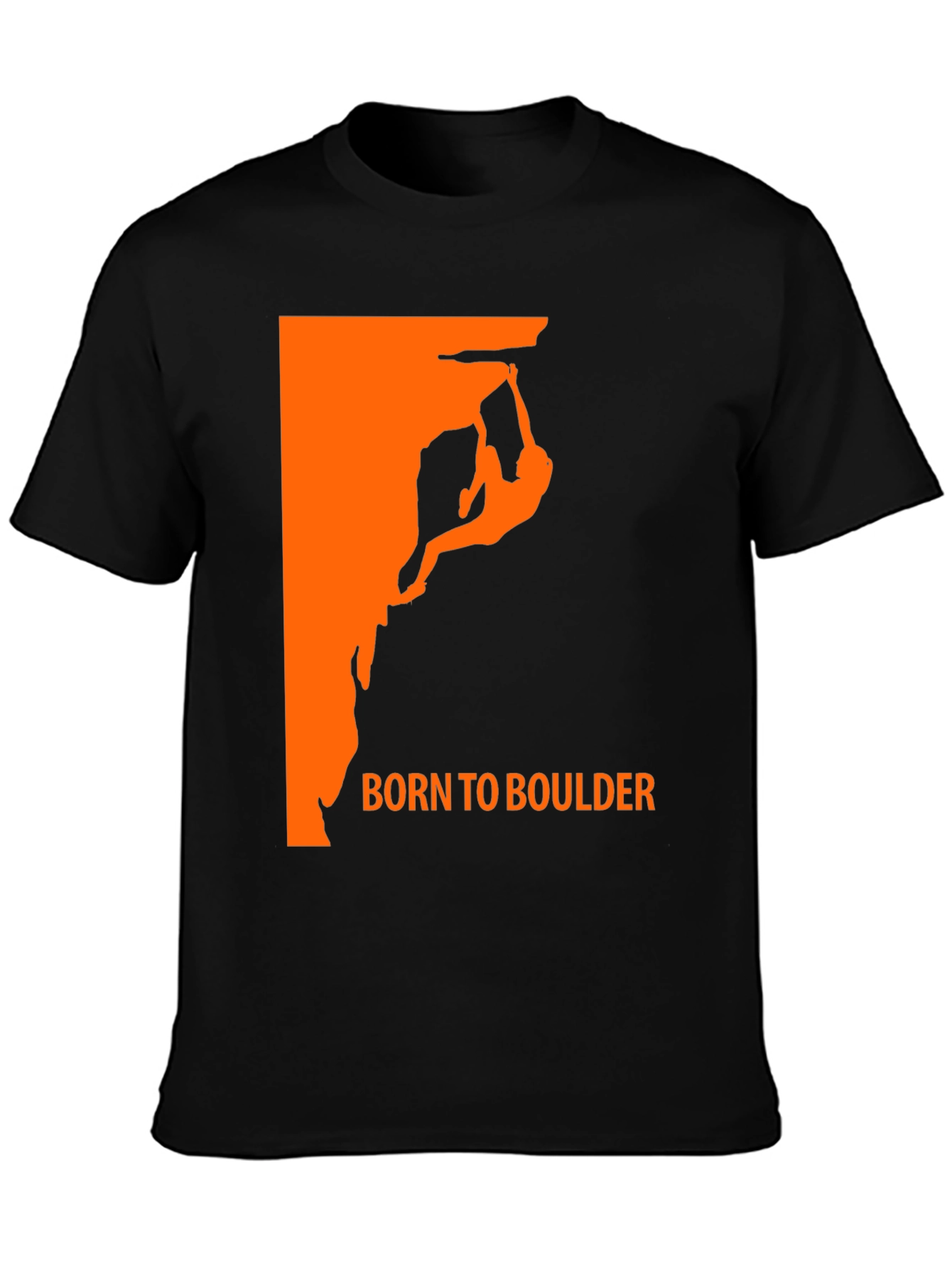 Black Born to Boulder Black Graphic Tee for Rock Climbing Enthusiasts view 3