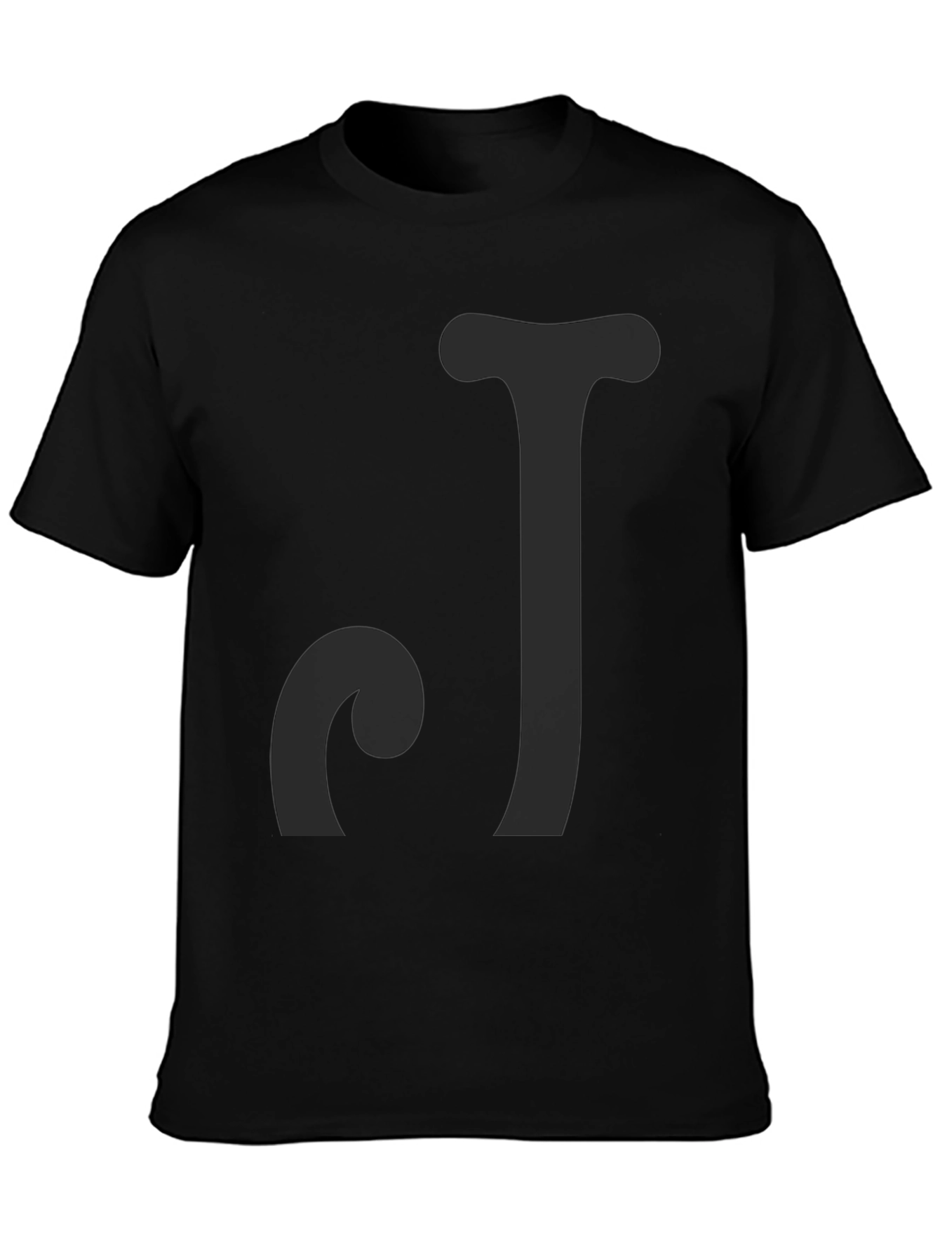 Black Initial 'CJ' Black T-Shirt view 3