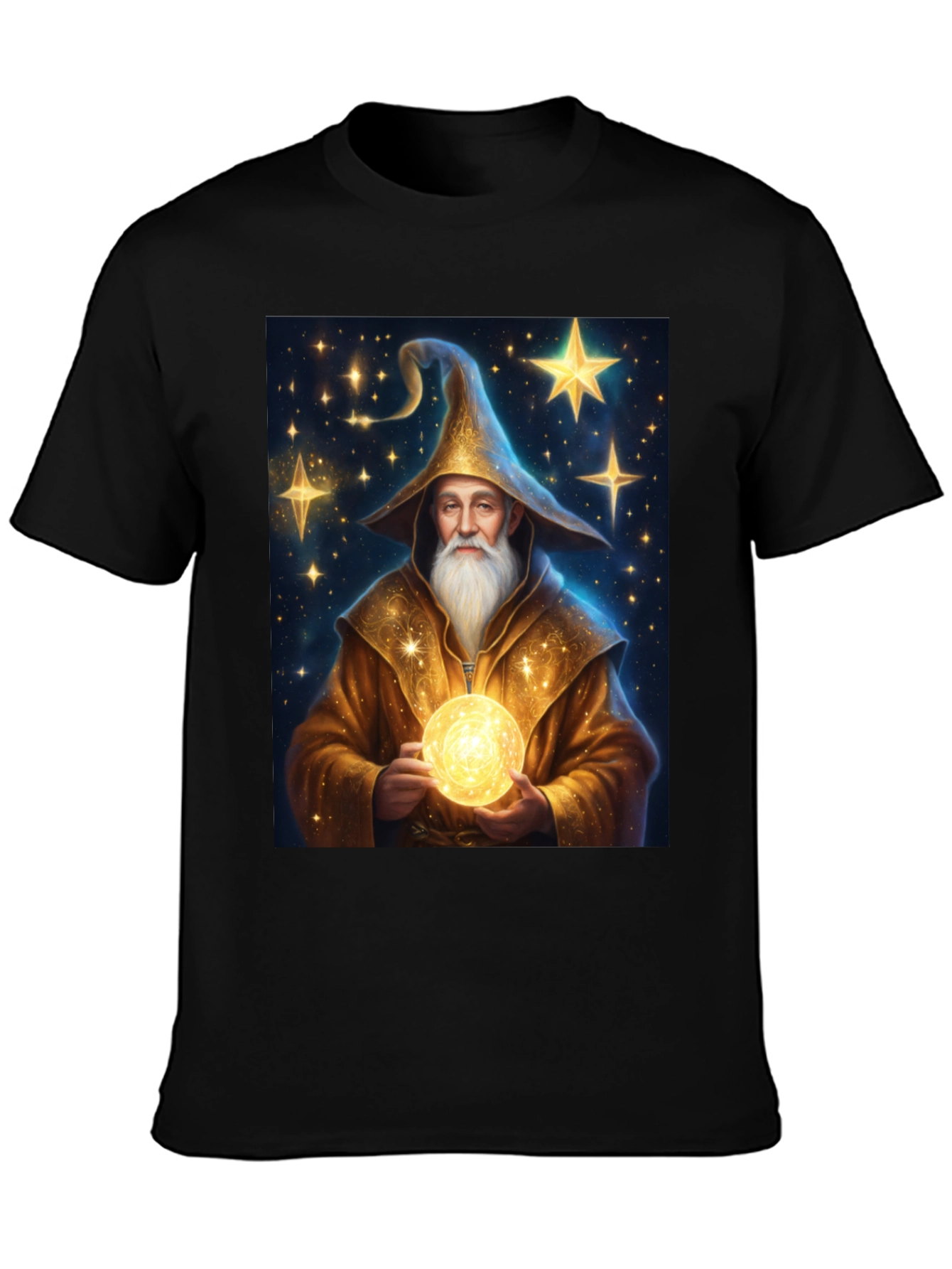 Black Wizard Graphic Tee - Black Cotton Blend view 3