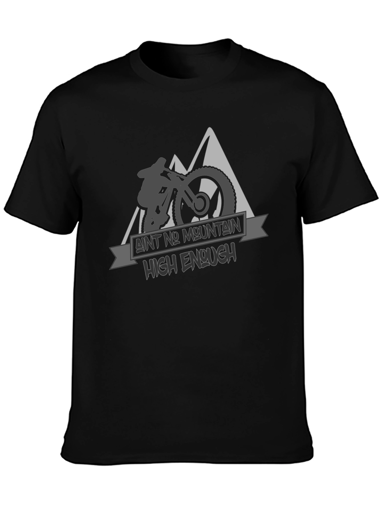 Black Mountain Bike Graphic Tee - Ain't No Mountain High Enough view 3