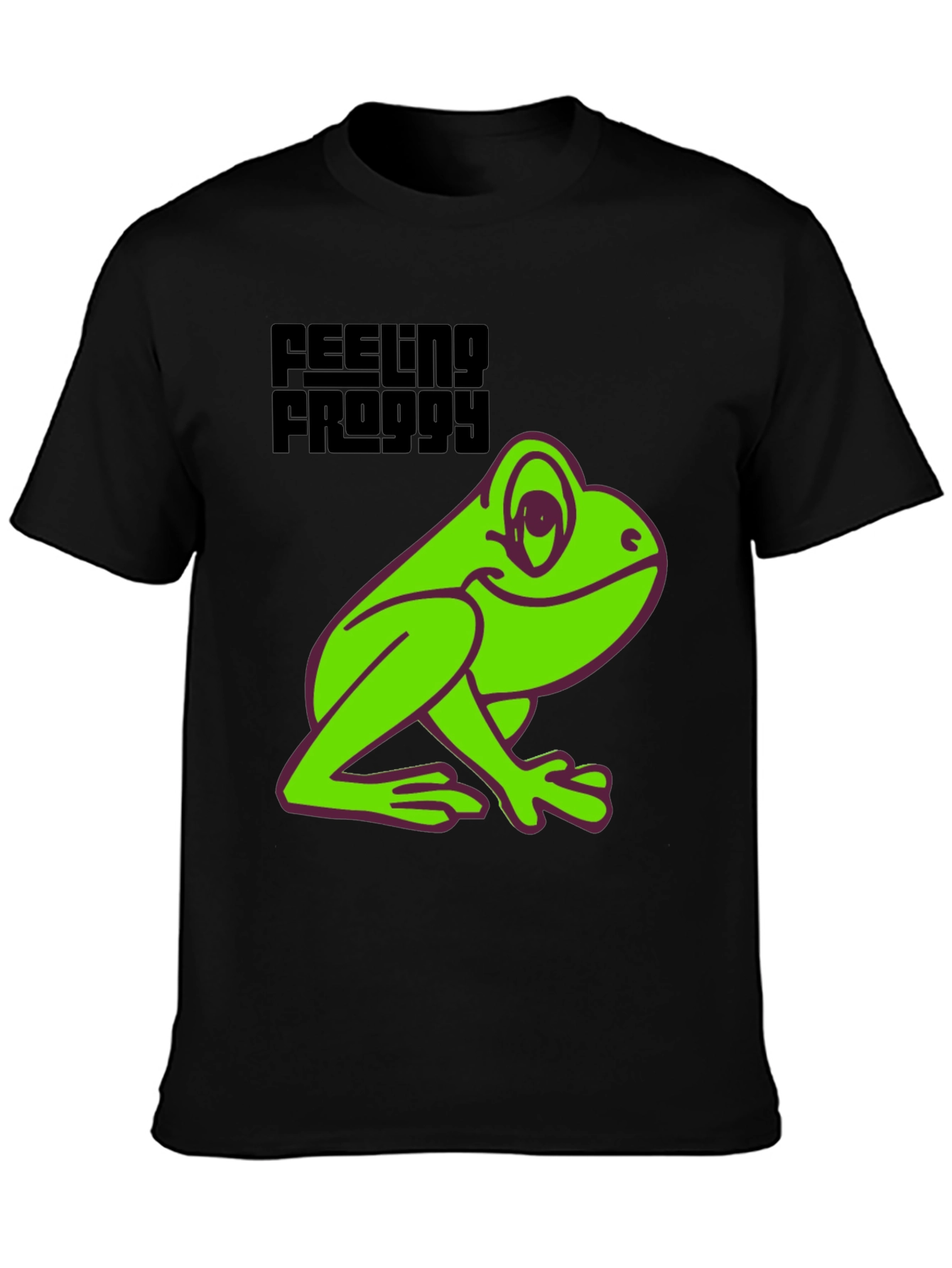 Black Feeling Froggy Tee - Fun Graphic T-Shirt view 3