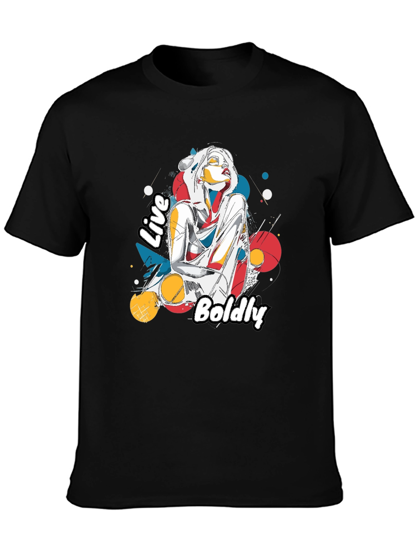 Black Live Boldly Graphic Print Black T-Shirt view 3