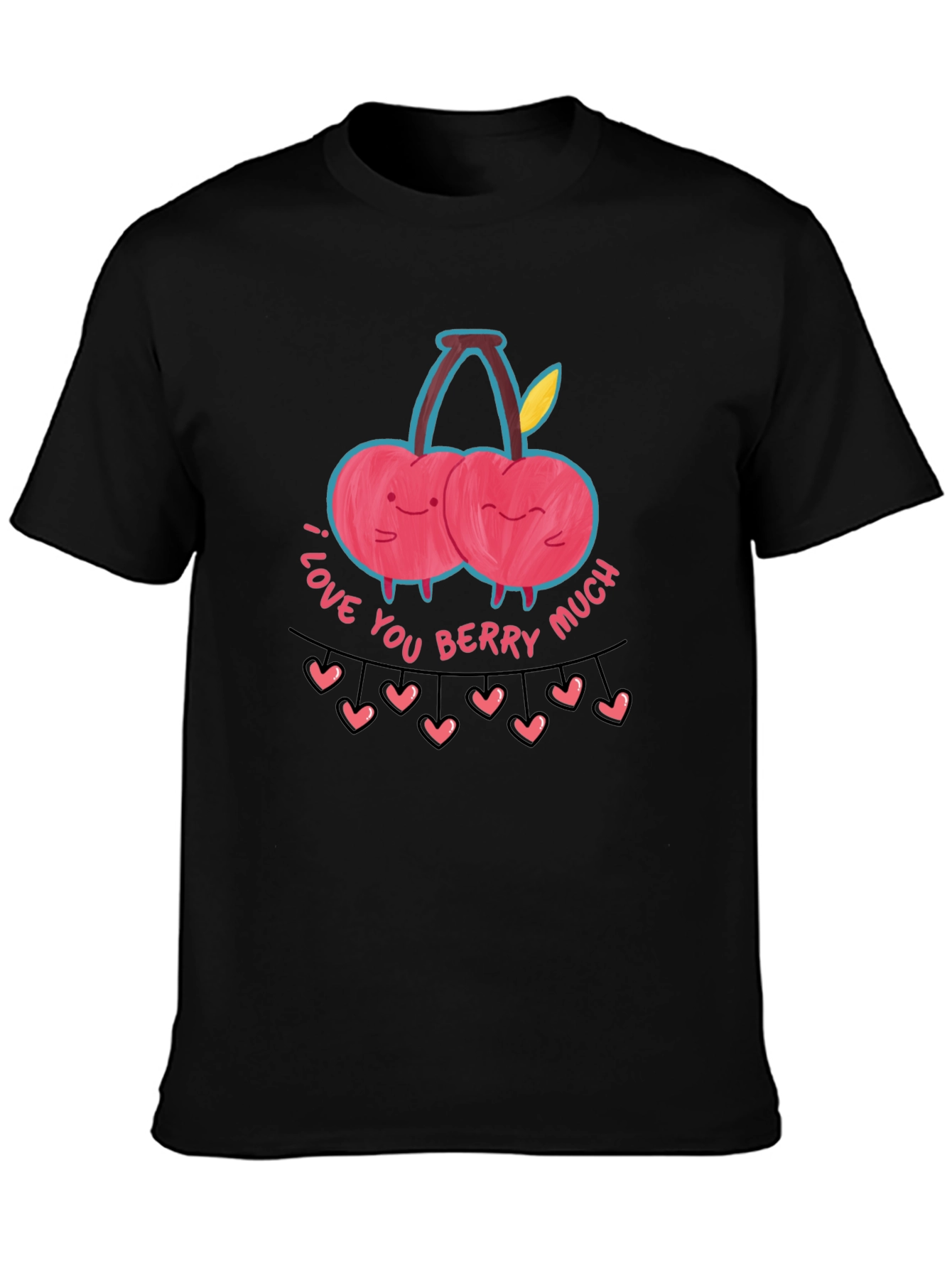 Black I Love You Berry Much Graphic Tee view 3