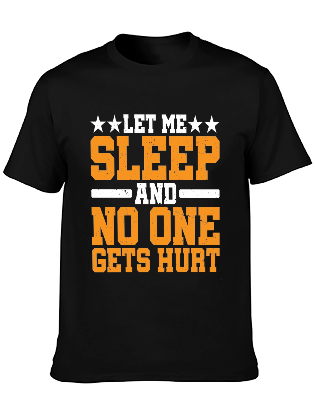 Black Let Me Sleep T-Shirt Funny Graphic Tee view 3