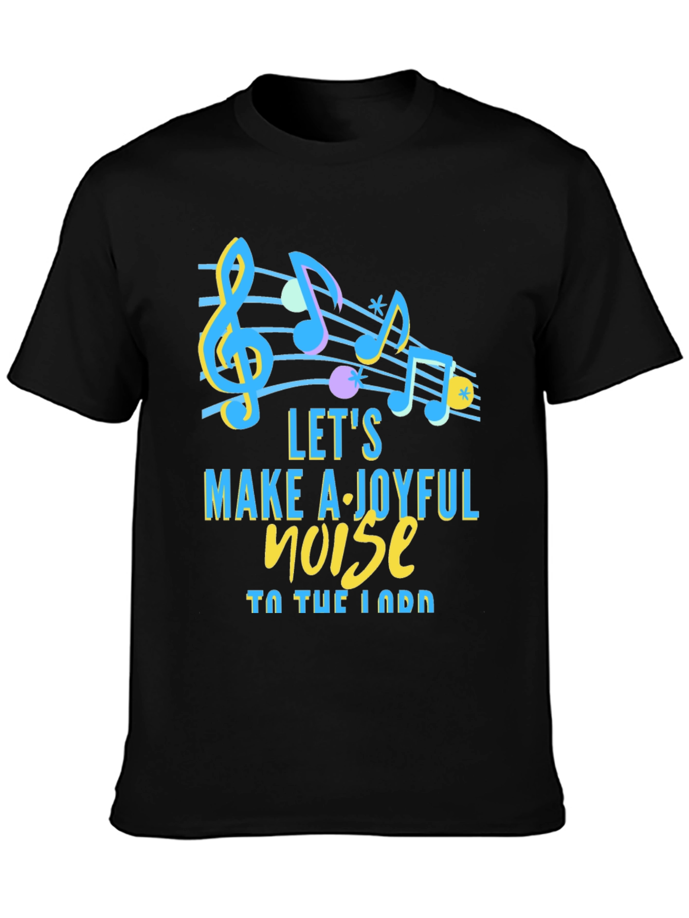Black Joyful Noise Music T-Shirt view 3