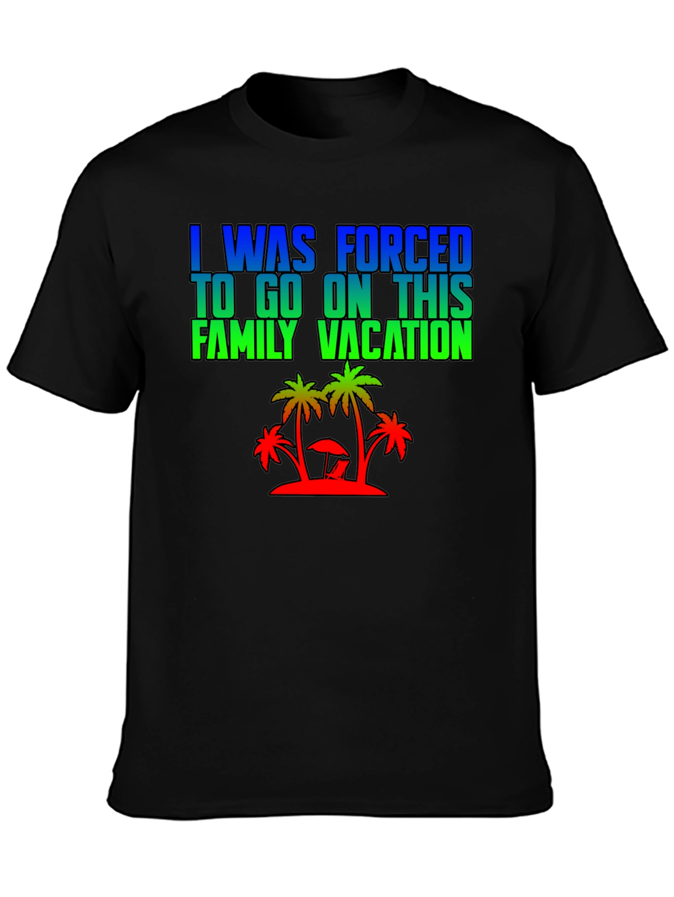 Black Forced Family Vacation Graphic Tee view 3