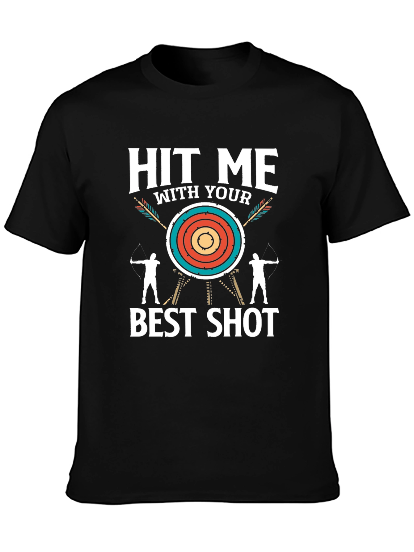 Black Archery Hit Me With Your Best Shot T-Shirt view 3