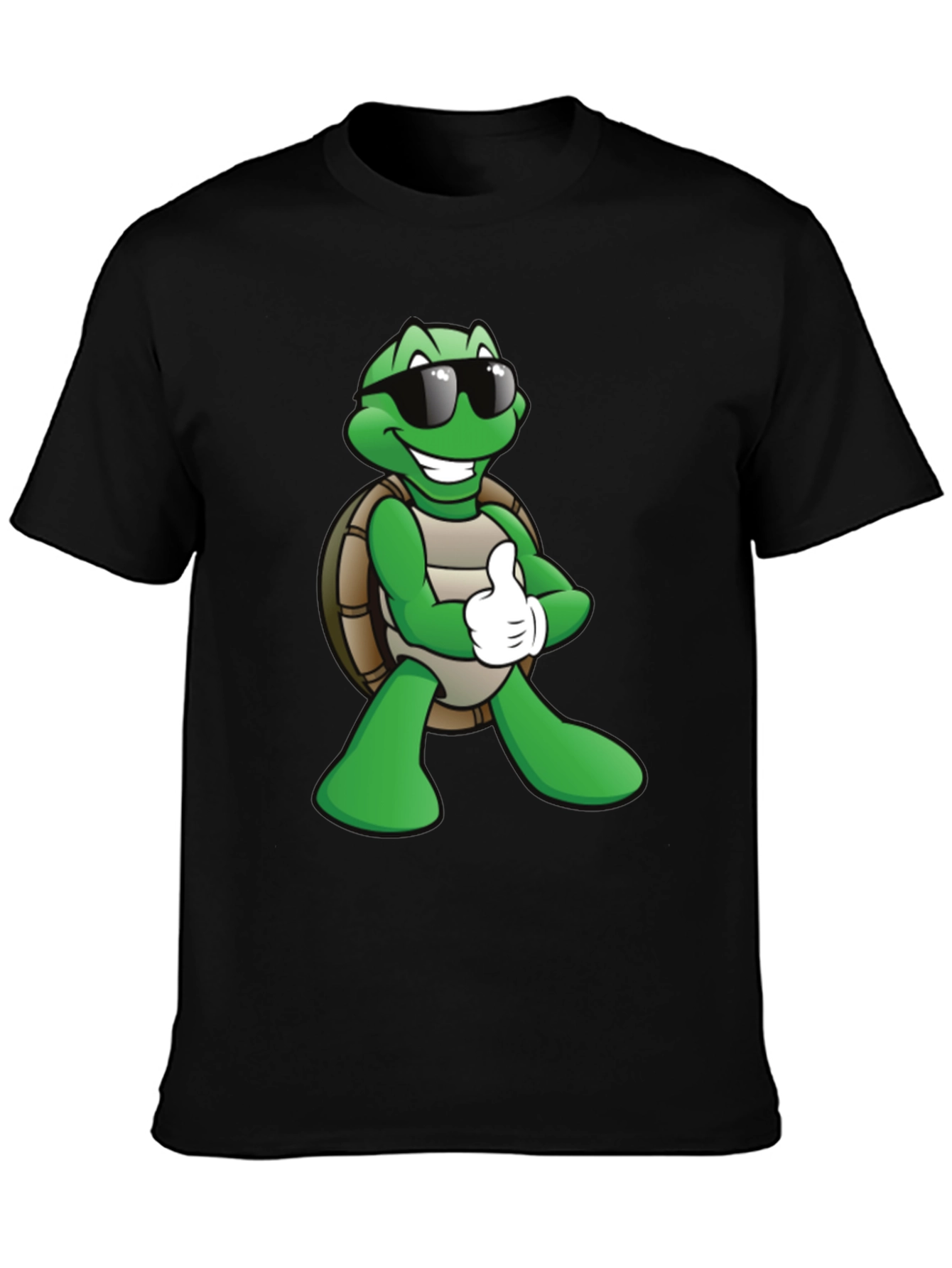 Black Cool Turtle Graphic T-Shirt - Black view 3
