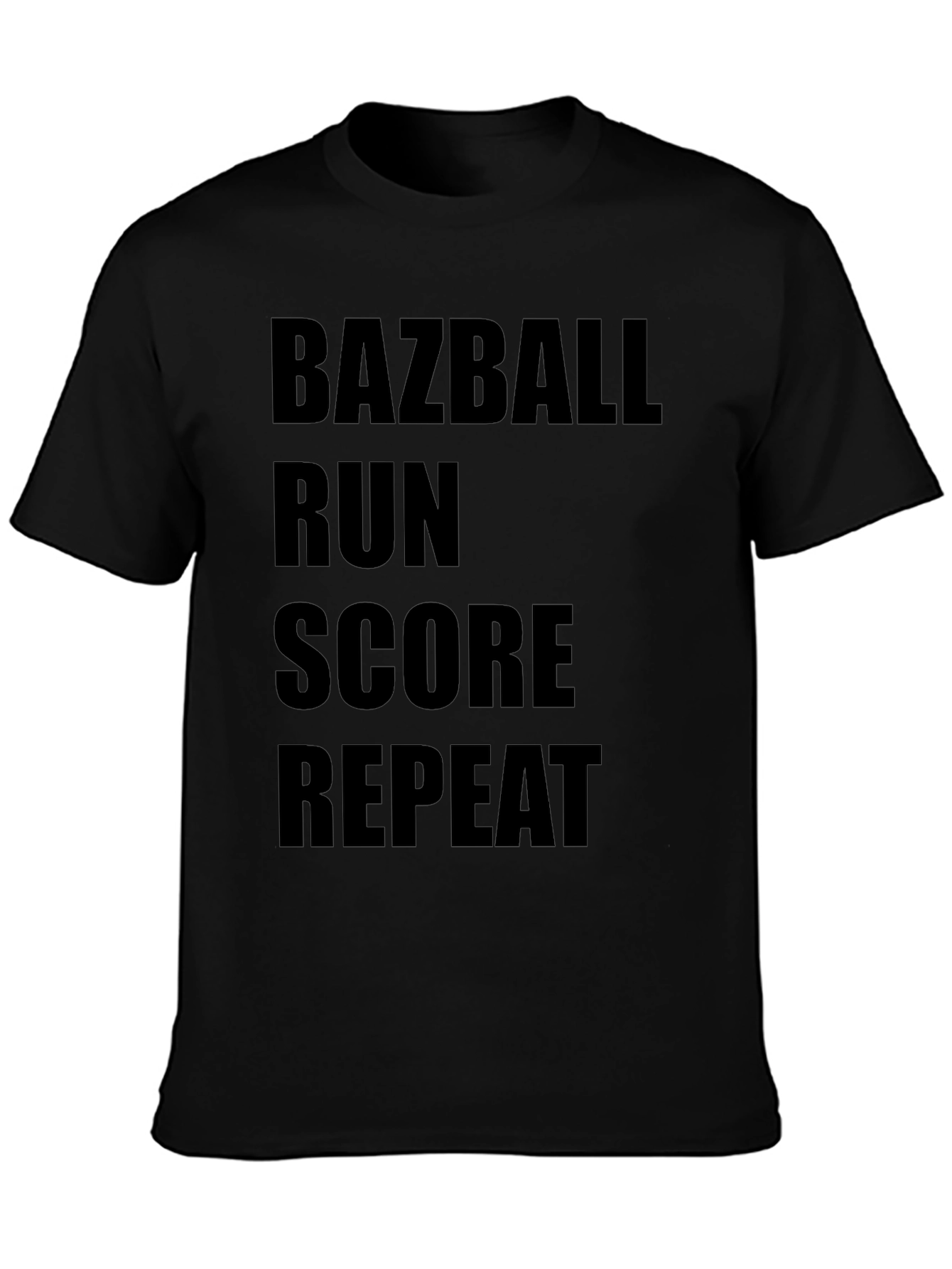 Black Bazball Run Score Repeat Graphic Tee view 3