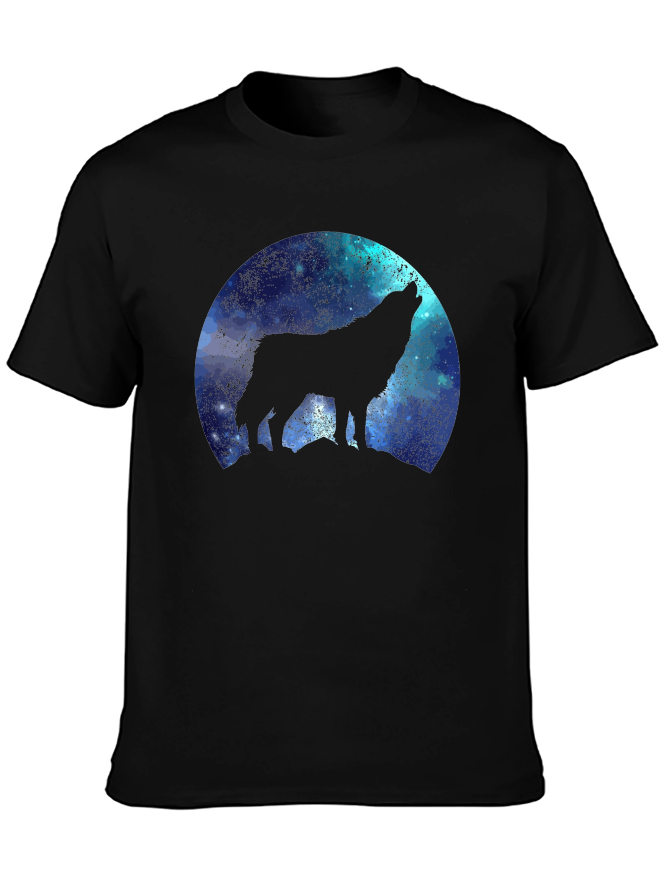 Black Wolf Howling at the Moon Graphic T-Shirt view 3