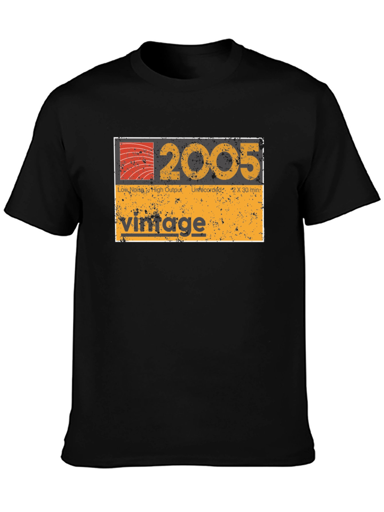 Black Vintage 2005 Cassette Tape Style Graphic Tee view 3