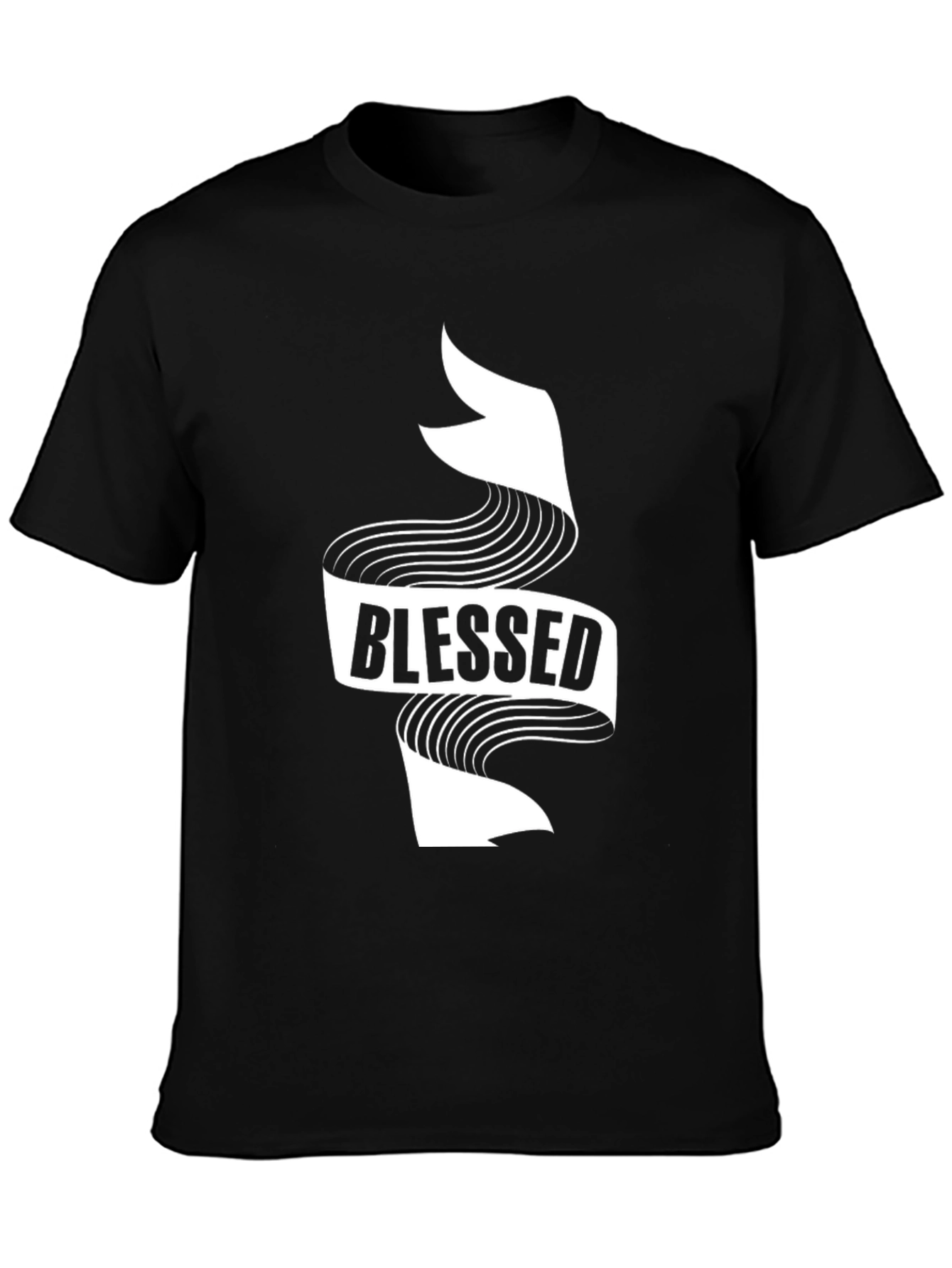Black Blessed Graphic T-Shirt - Classic Black Tee view 3