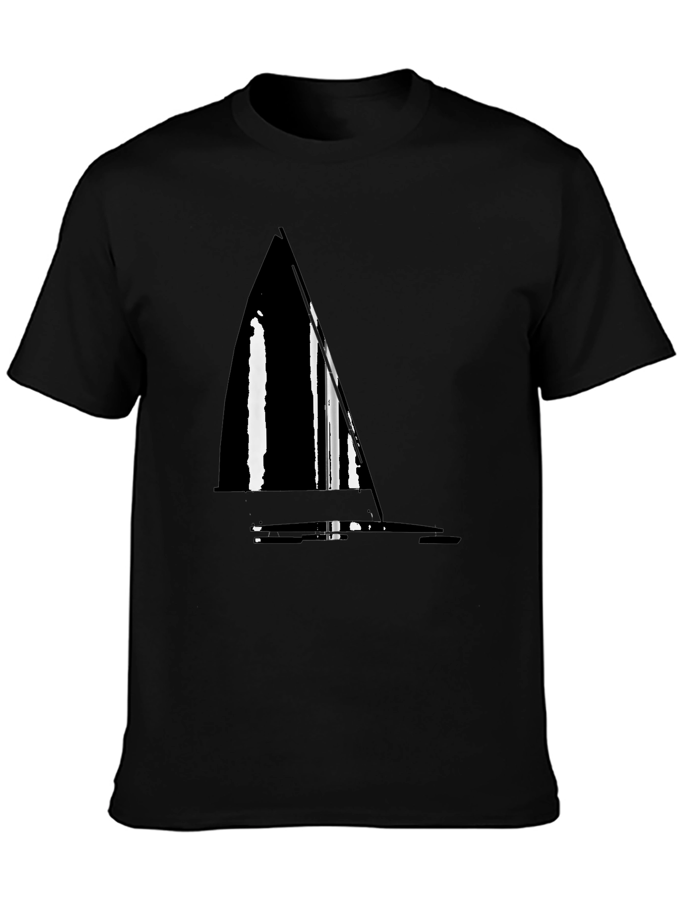 Black Nautical Sailboat Graphic Tee - Stylish Black T-Shirt view 3