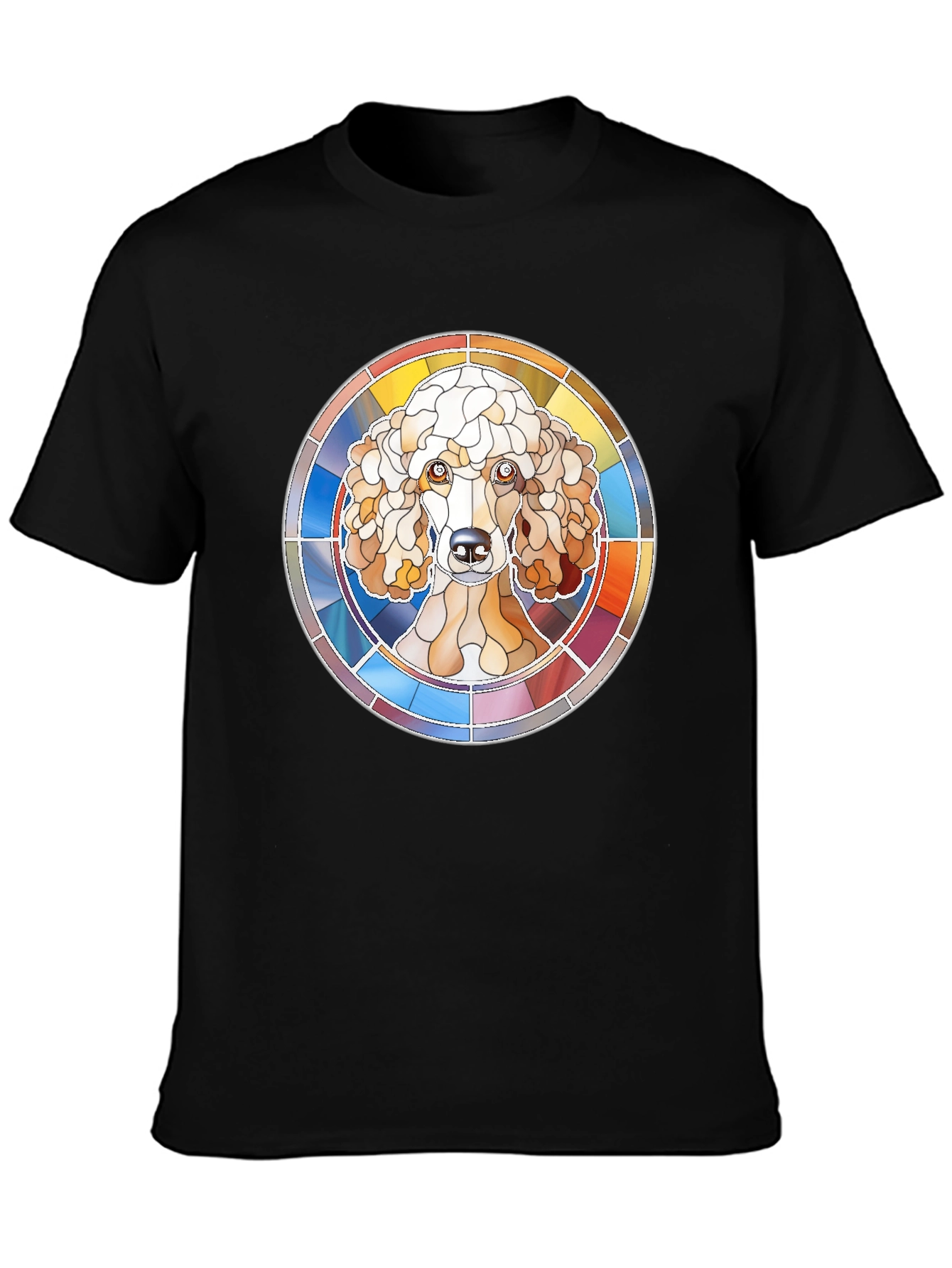 Black Stained Glass Poodle Graphic Tee - Stylish Dog Lover Shirt view 3