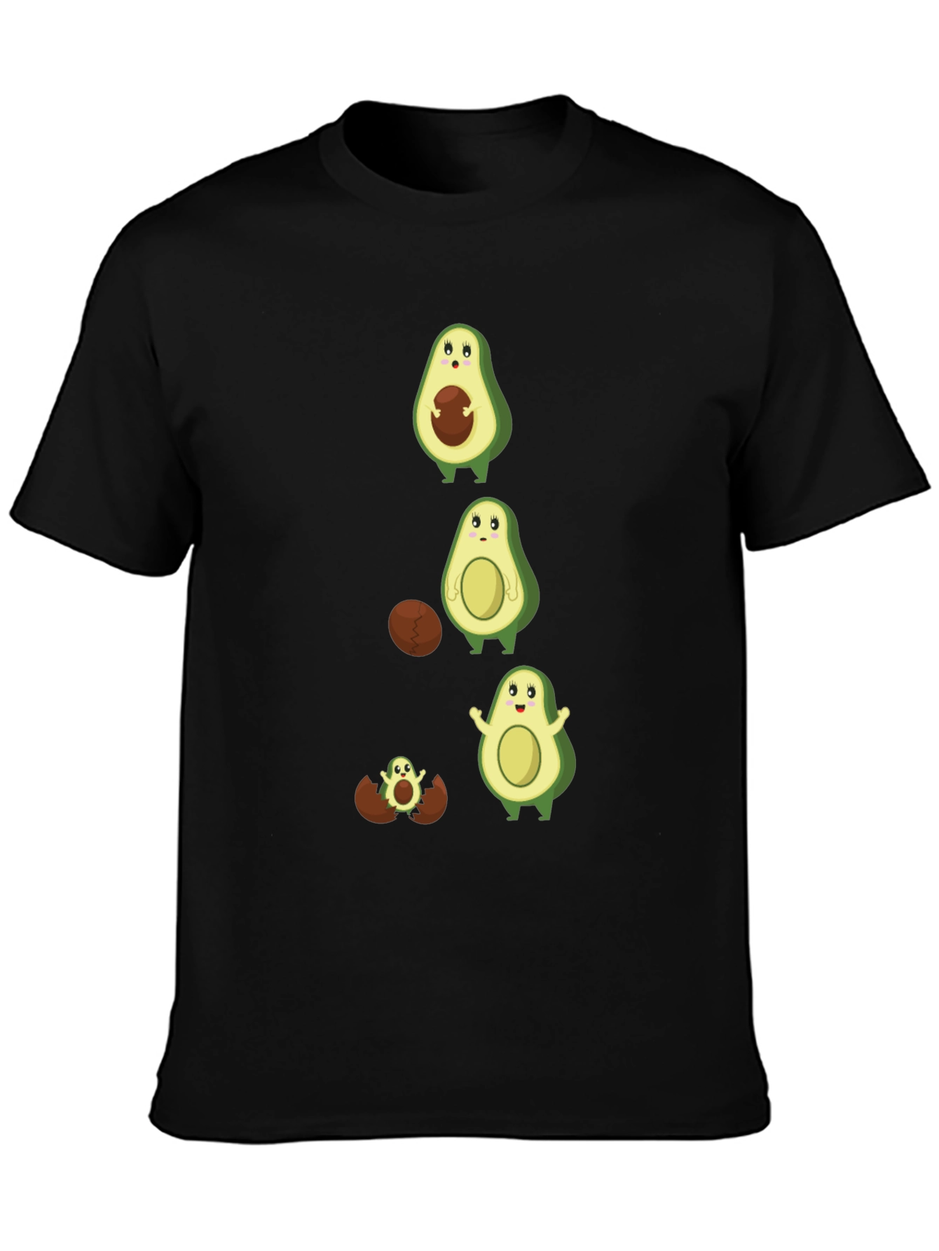 Black Avocado Evolution T-Shirt - Funny Fruit Tee view 3
