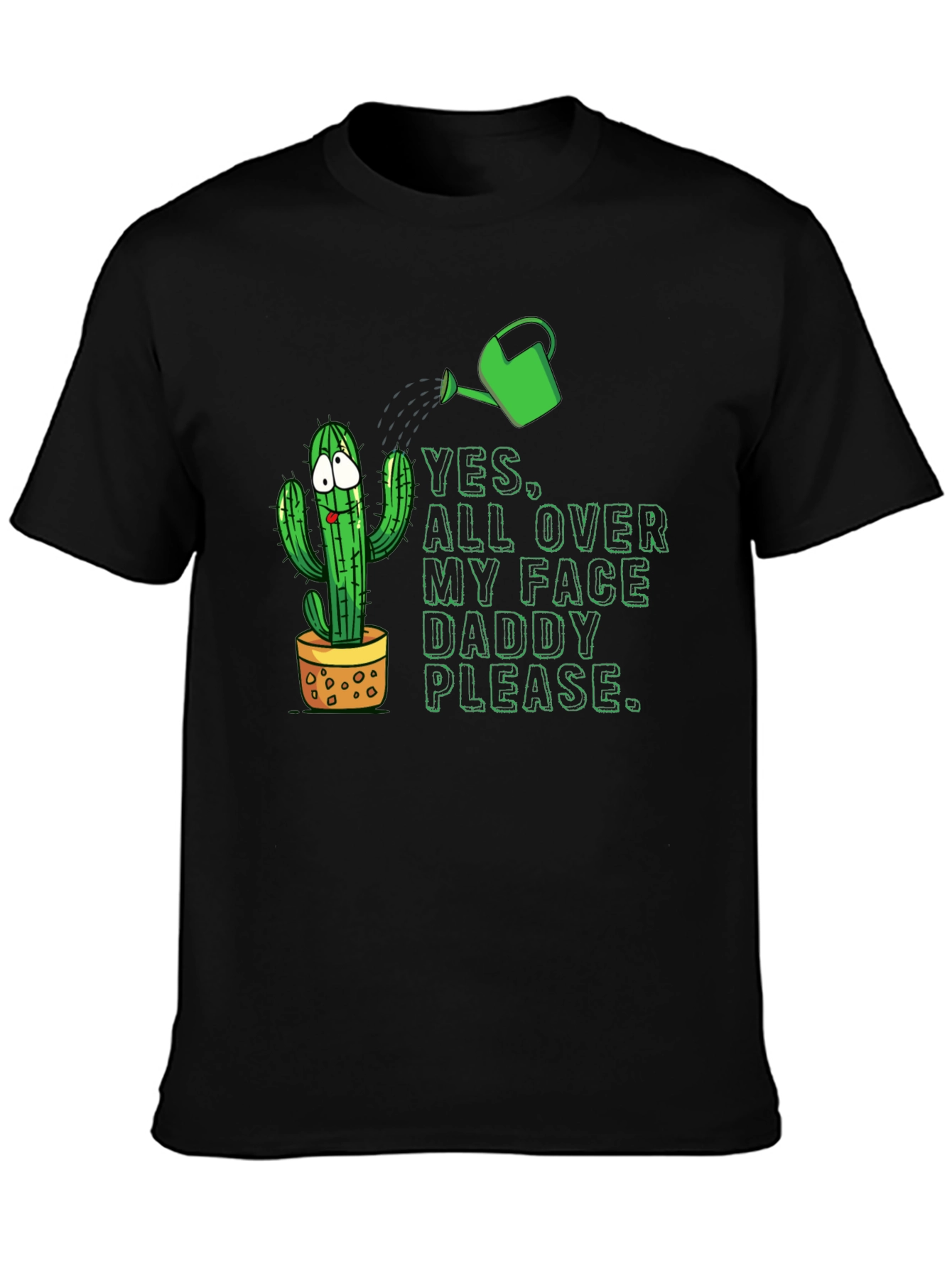 Black Cactus Humor Graphic T-Shirt view 3