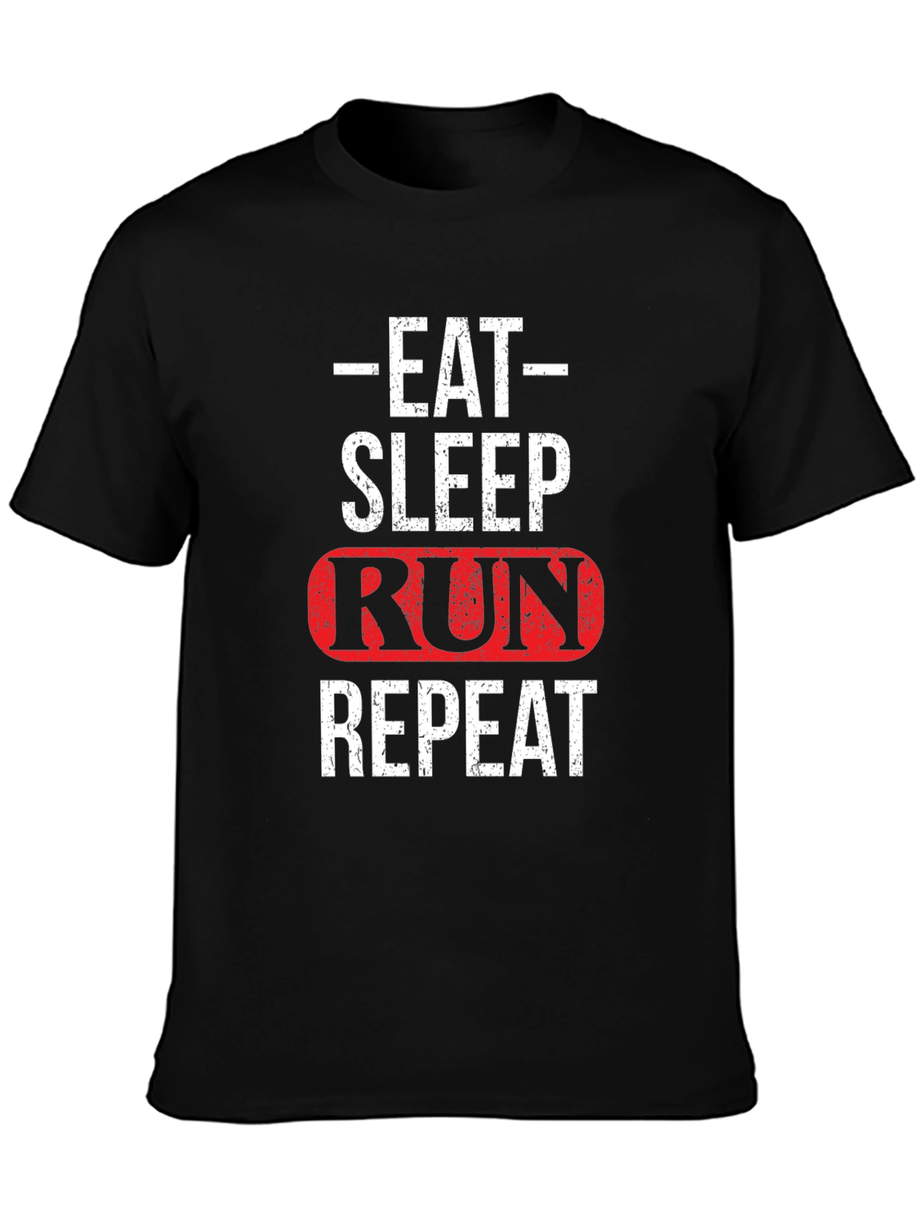 Black Eat Sleep Run Repeat Graphic Tee view 3