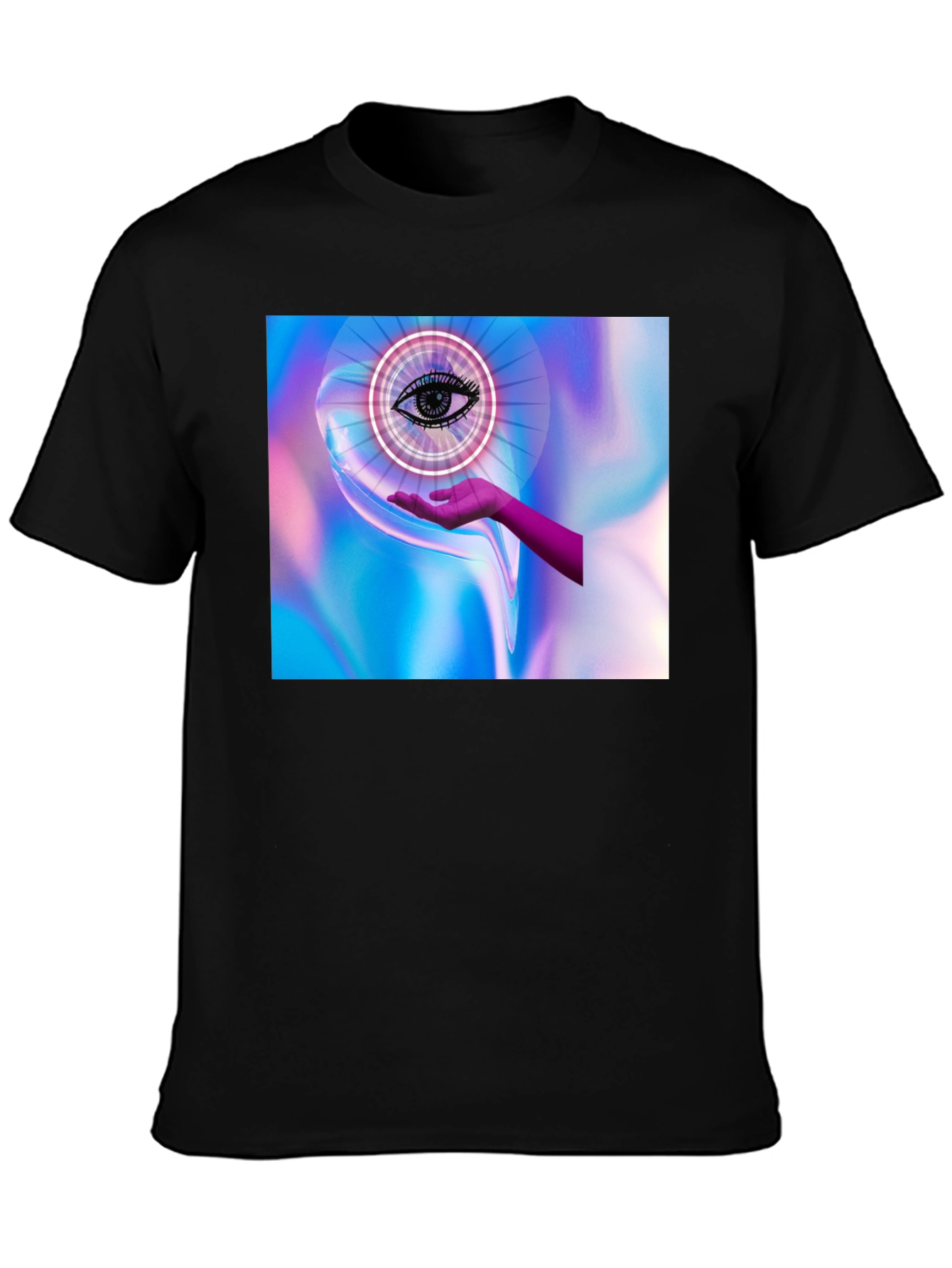 Black Eye in Hand Graphic Tee - Mystical Design view 3