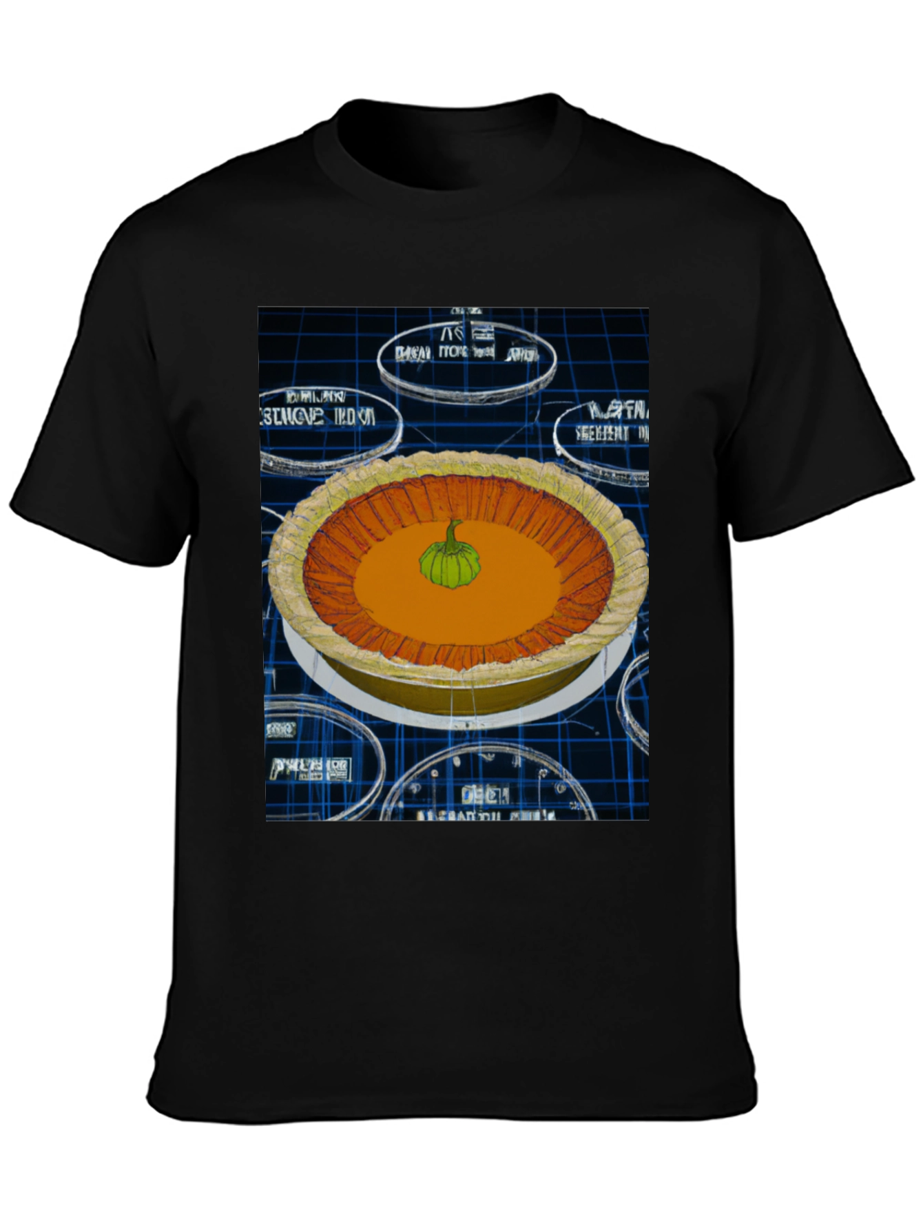 Black Pumpkin Pie Graphic Tee - Unique Design view 3