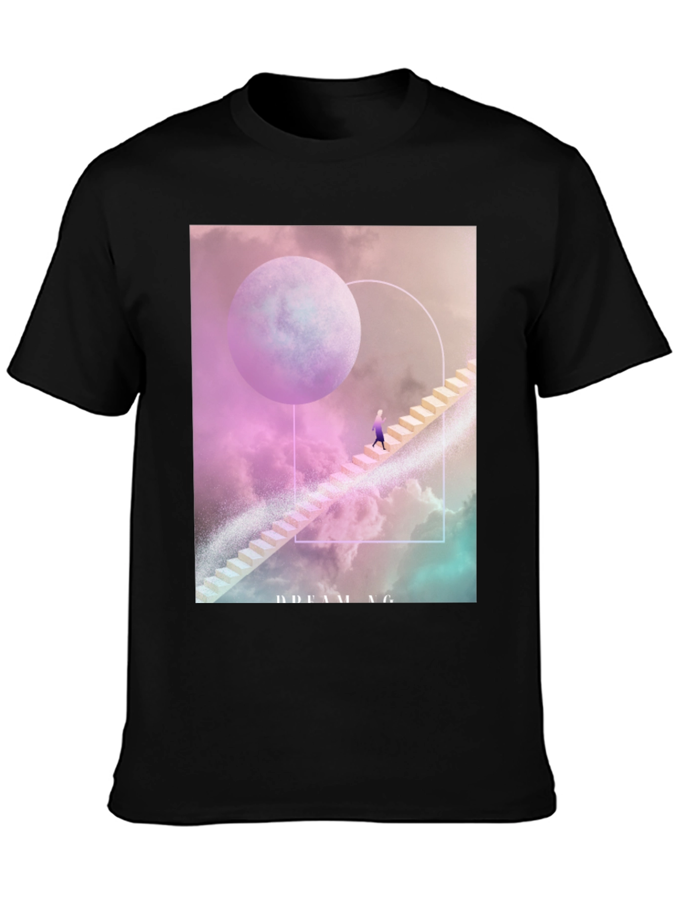 Black Dreaming T-Shirt: Celestial Stairway Design view 3