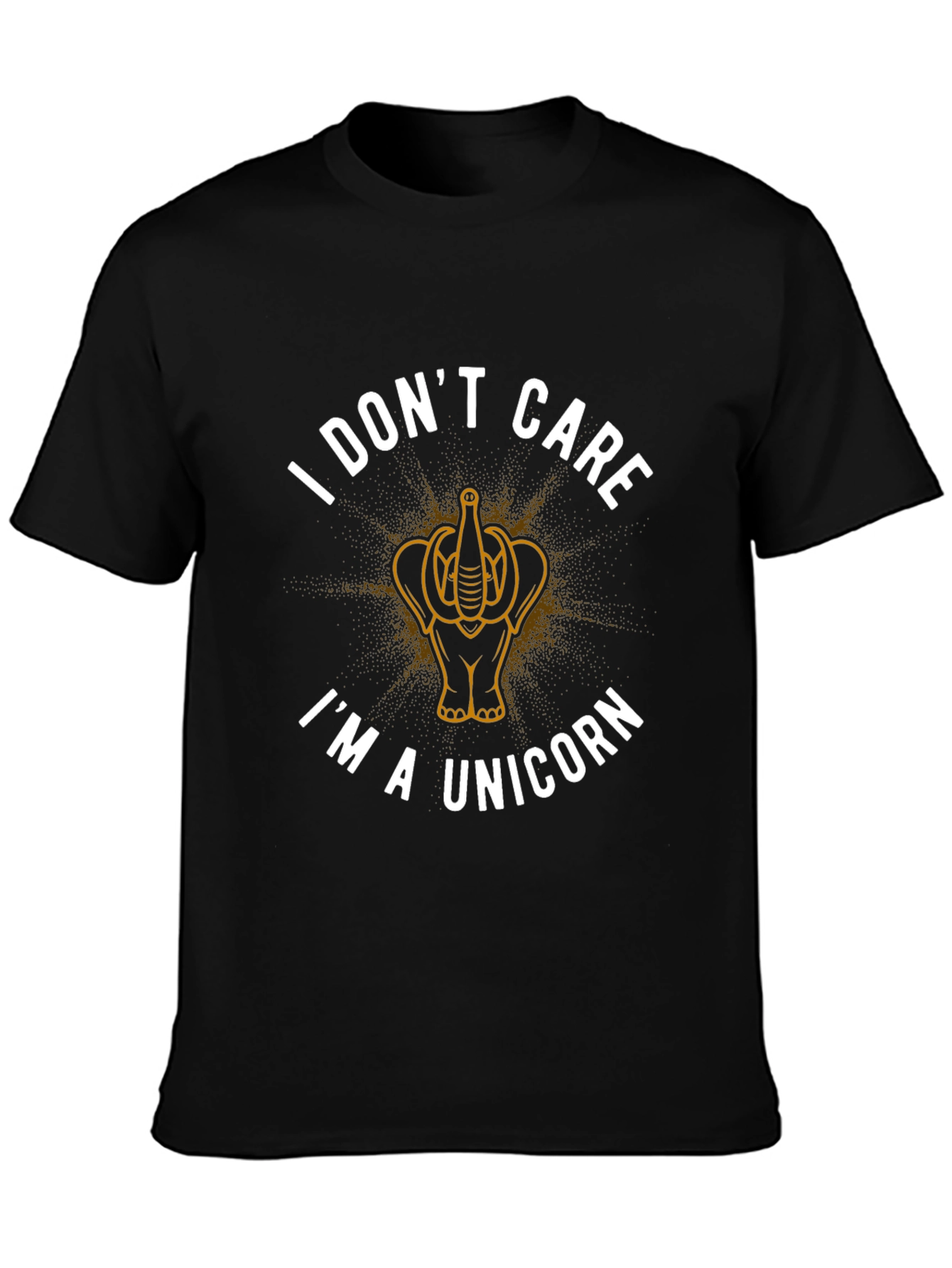 Black I Don't Care I'm A Unicorn T-Shirt view 3