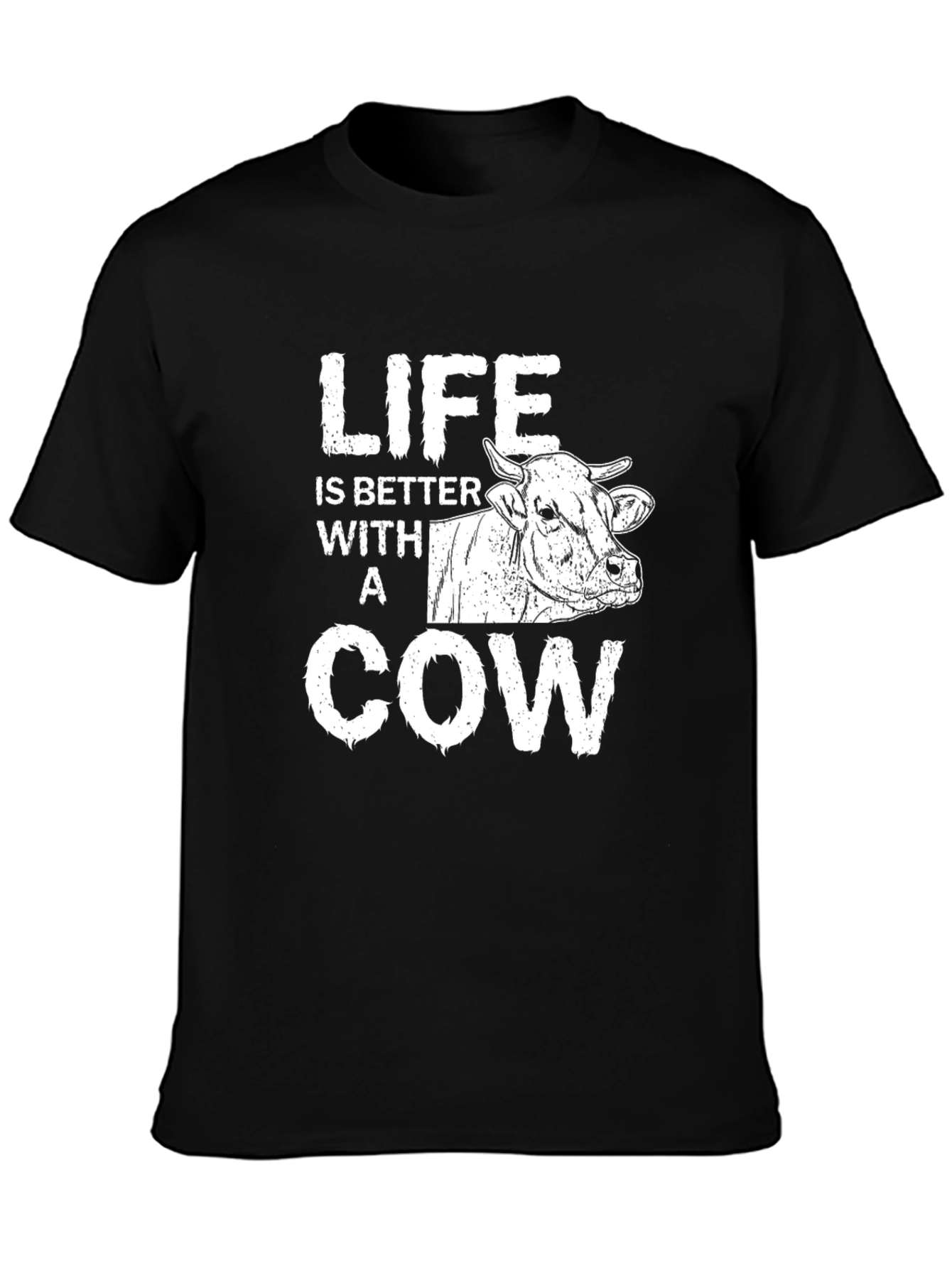 Black Life is Better with a Cow Graphic Tee - Black view 3
