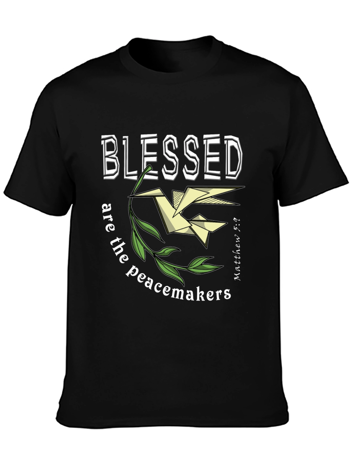 Black Blessed Are The Peacemakers T-Shirt view 3