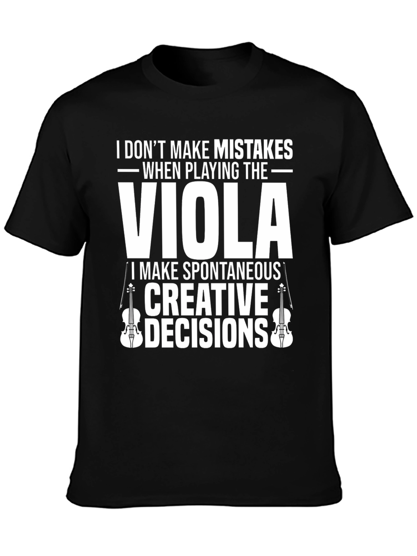 Black Viola Player T-Shirt: Spontaneous Creative Decisions view 3