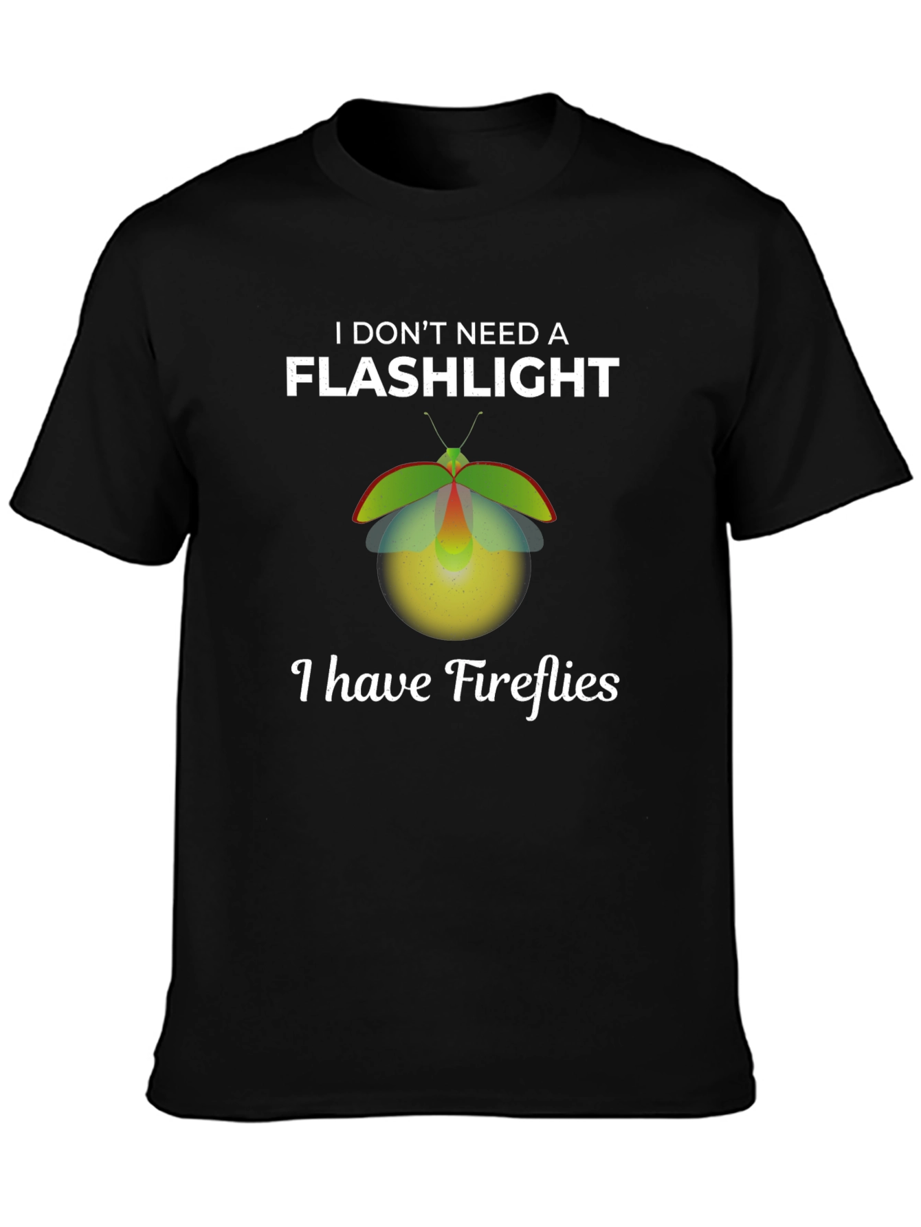 Black Fireflies Graphic T-Shirt - Novelty Glow Design view 3
