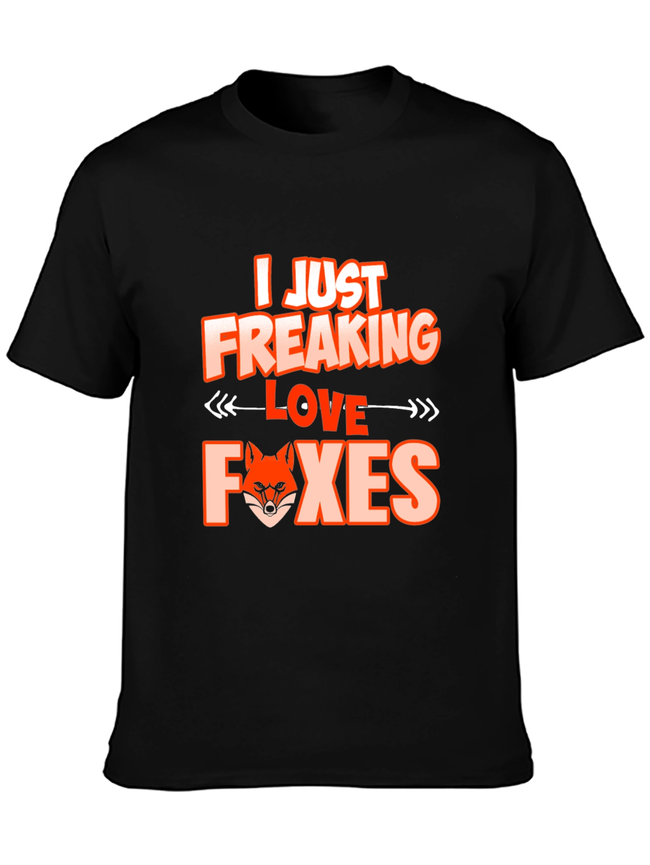 Black I Love Foxes Graphic Tee - Unique Fox Lover T-Shirt view 3