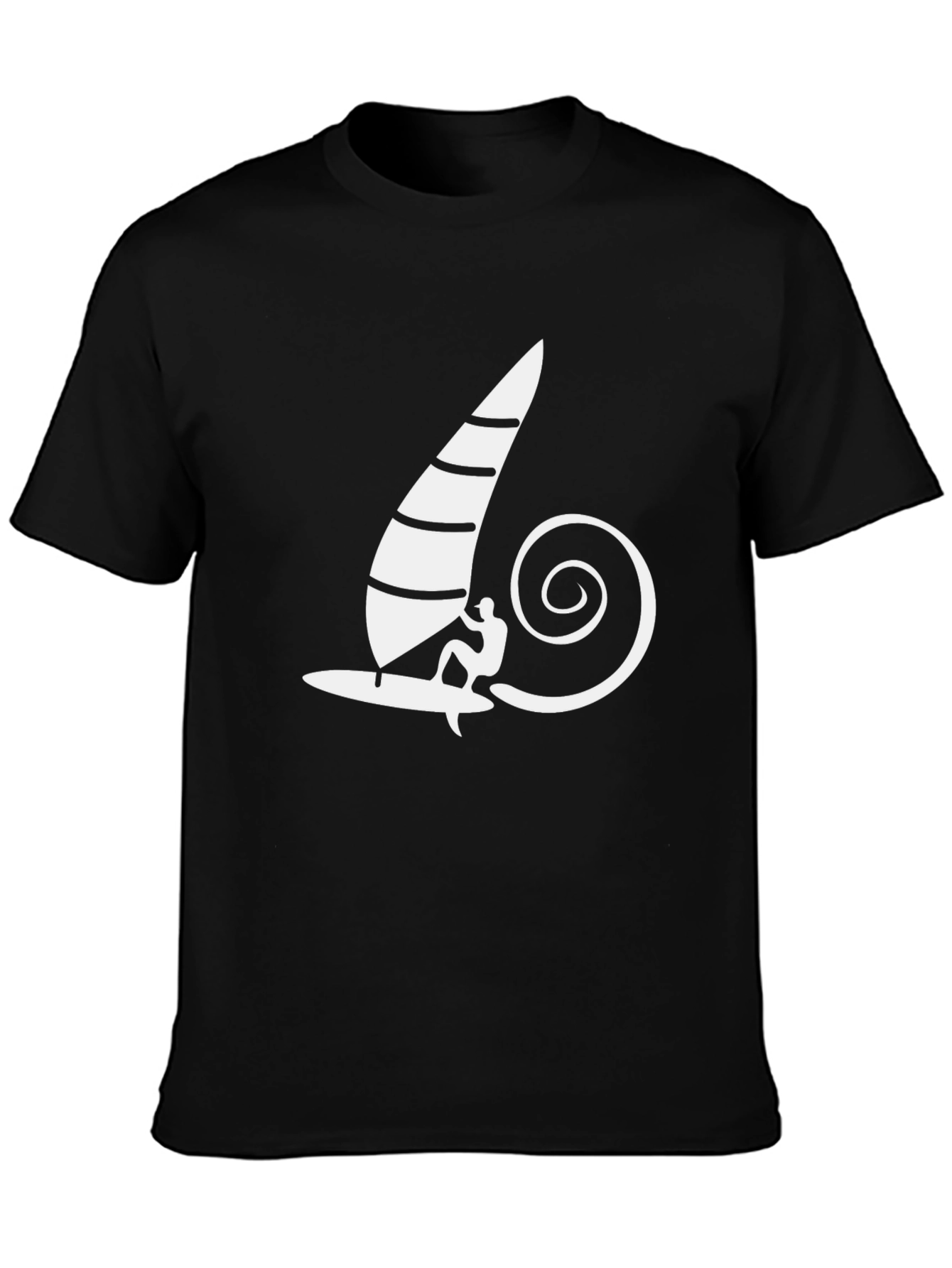Black Surfing Graphic Tee - Men's Black T-Shirt view 3