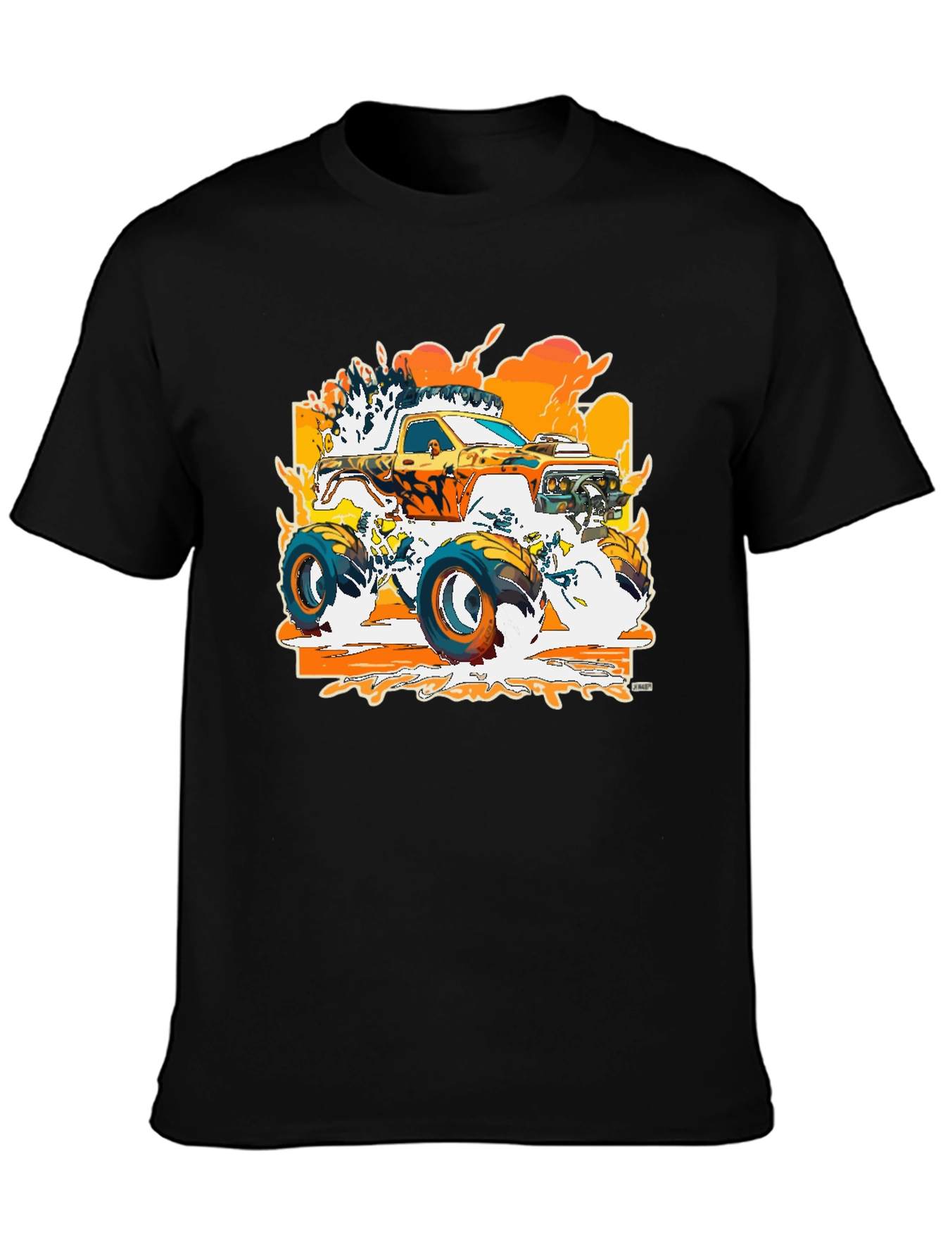 Black Monster Truck Graphic Black T-Shirt view 3